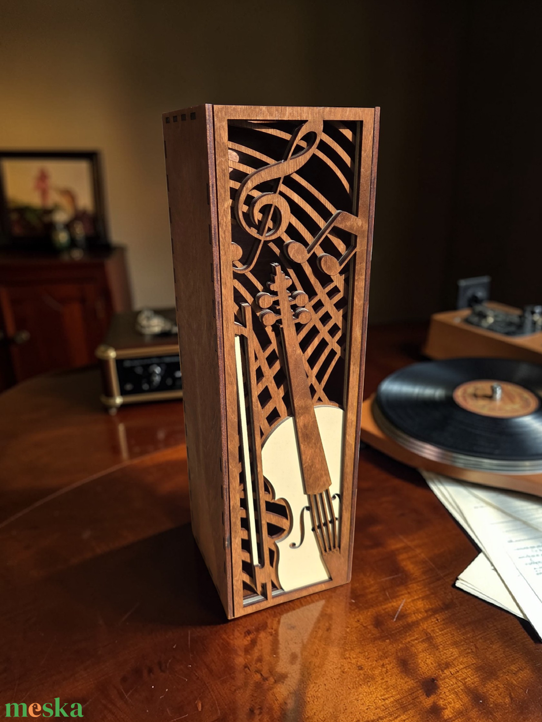 Prémium italtartó - születésnapra, névnapra, évfordulóra, ajándékba - hegedű és violinkulcs - otthon & életmód - konyhafelszerelés, tálalás - italos kellékek - italtartó - Meska.hu