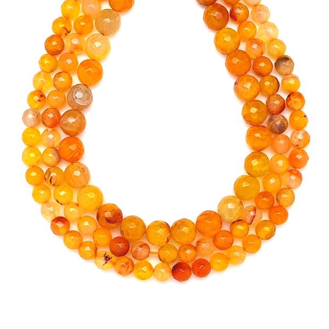Achát faz. szin. világos narancs golyó 8mm  ékszerkészítő alapanyag (füzér) - kellékek & szerszámok - ásvány alapanyag - ásványfüzér - Meska.hu