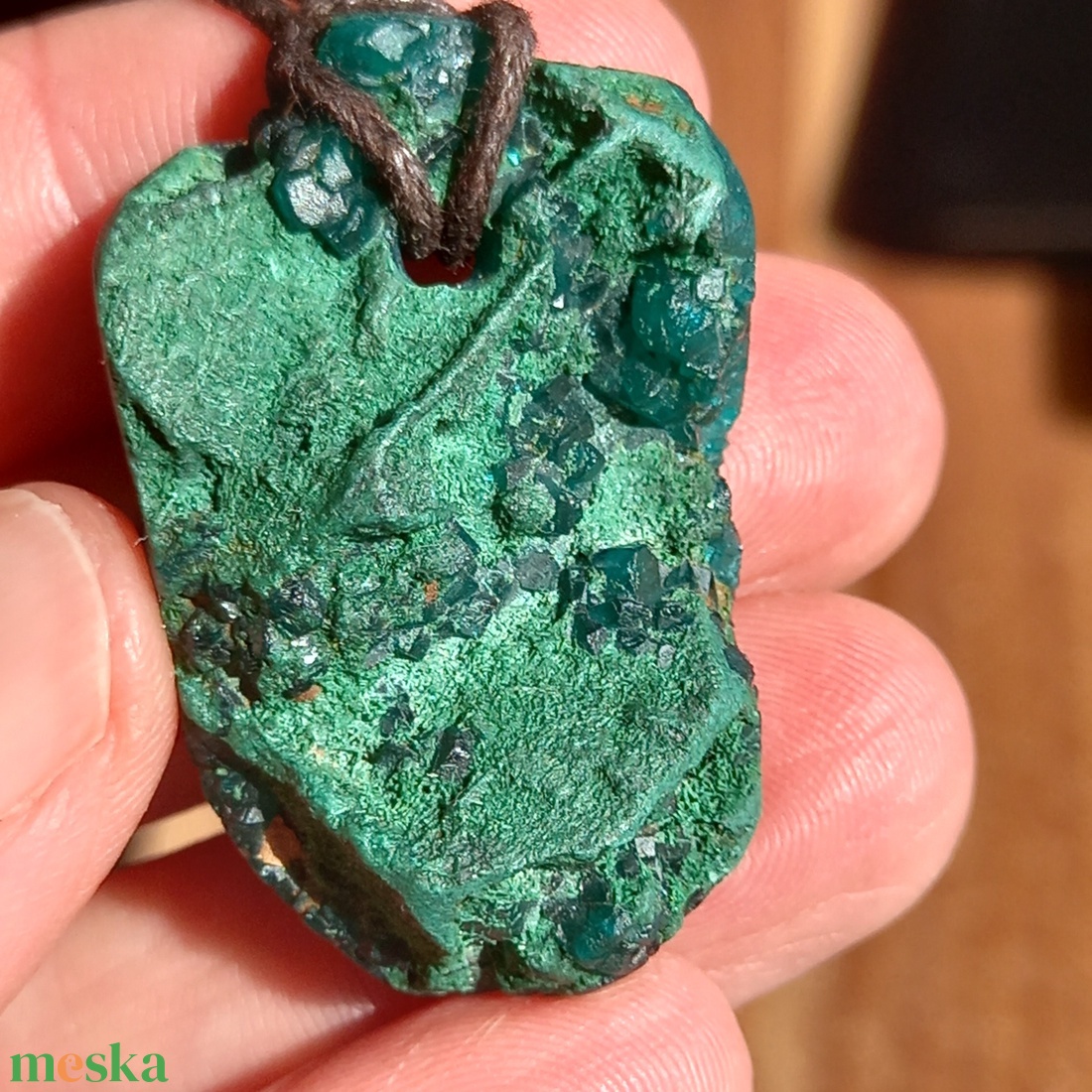 Nyers dioptáz medál Mélységes megnyugvás, Dioptáz medál, Dioptáz - ékszer - nyaklánc - medálos nyaklánc - Meska.hu