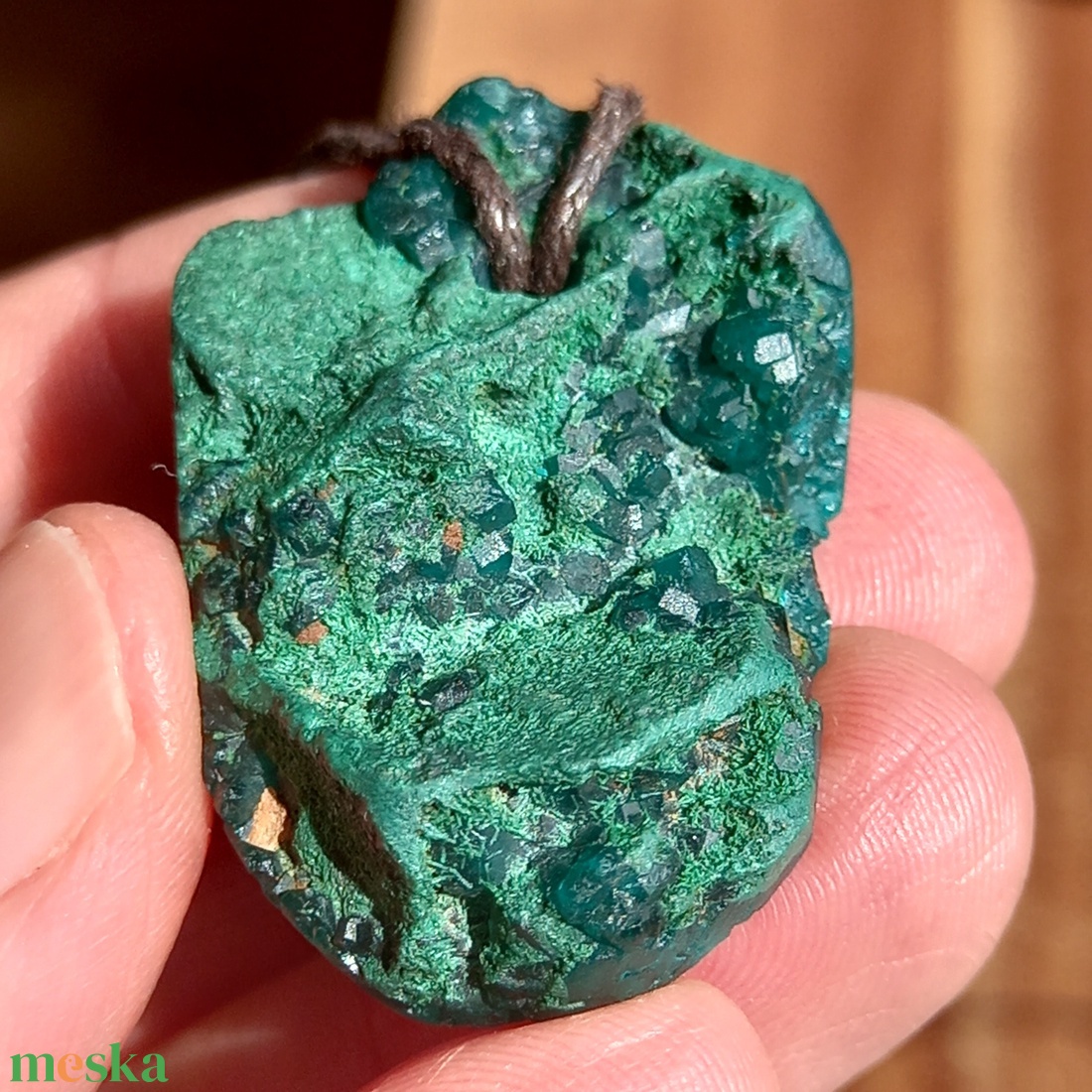 Nyers dioptáz medál Mélységes megnyugvás, Dioptáz medál, Dioptáz - ékszer - nyaklánc - medálos nyaklánc - Meska.hu