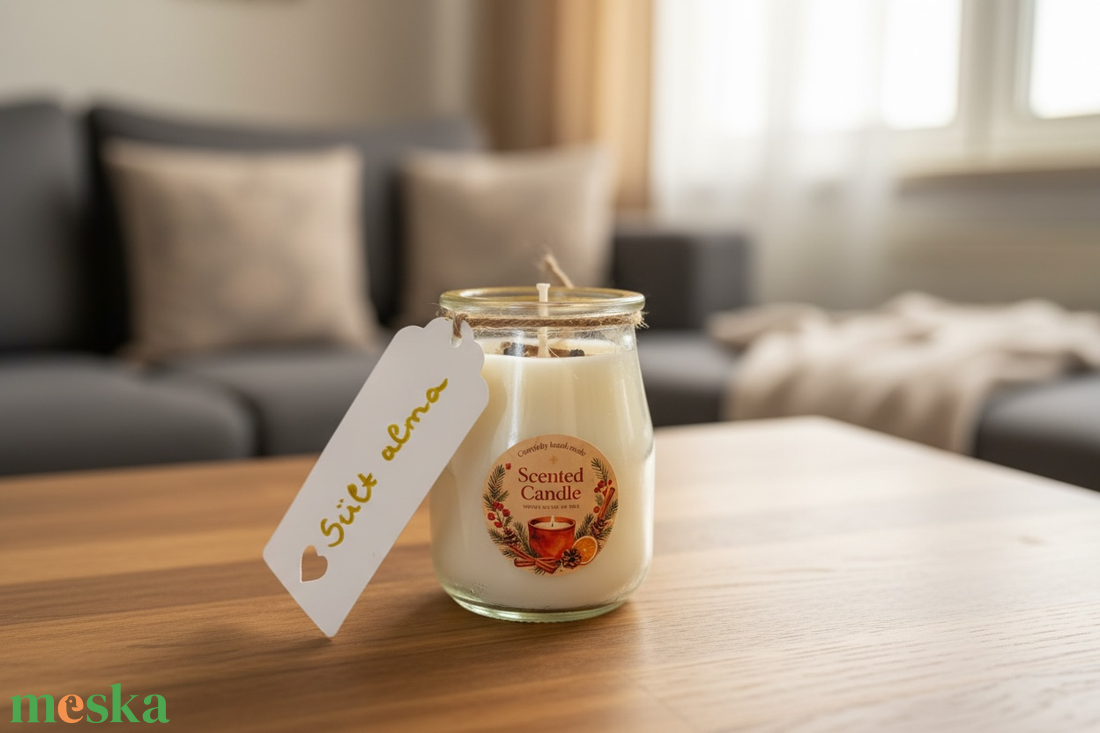 Sült alma illatú szójaviasz gyertya (130 ml) - otthon & életmód - gyertya, illat, aroma - gyertya - Meska.hu