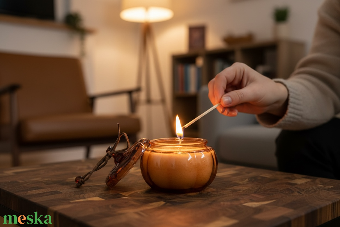 Pumpkin spice illatú szójaviasz gyertya különleges üvegben ( 150 ml) - otthon & életmód - gyertya, illat, aroma - gyertya - Meska.hu