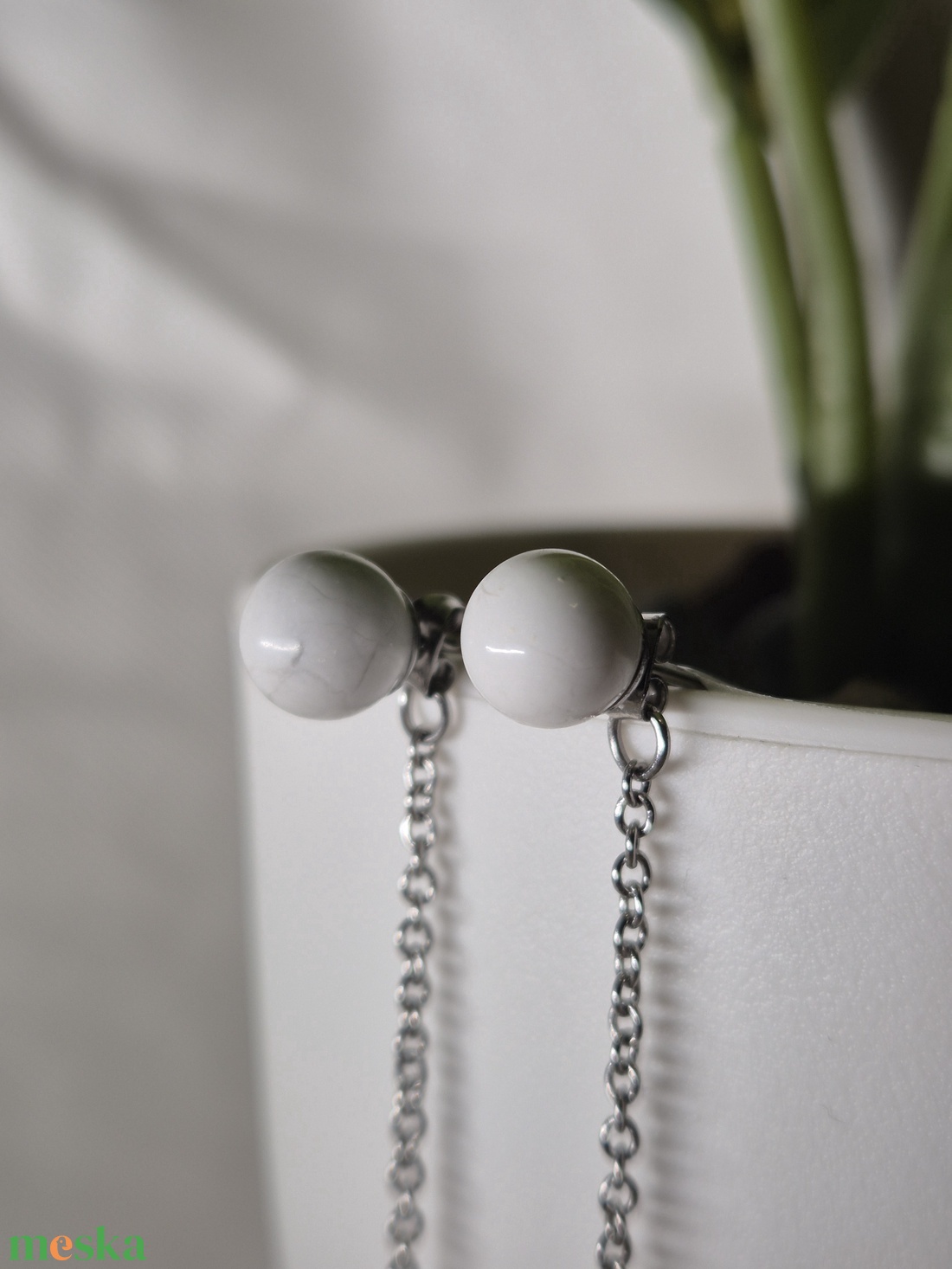 Kézzel készült nemesacél bedugós fülbevaló - ékszer - fülbevaló - lógó fülbevaló - Meska.hu