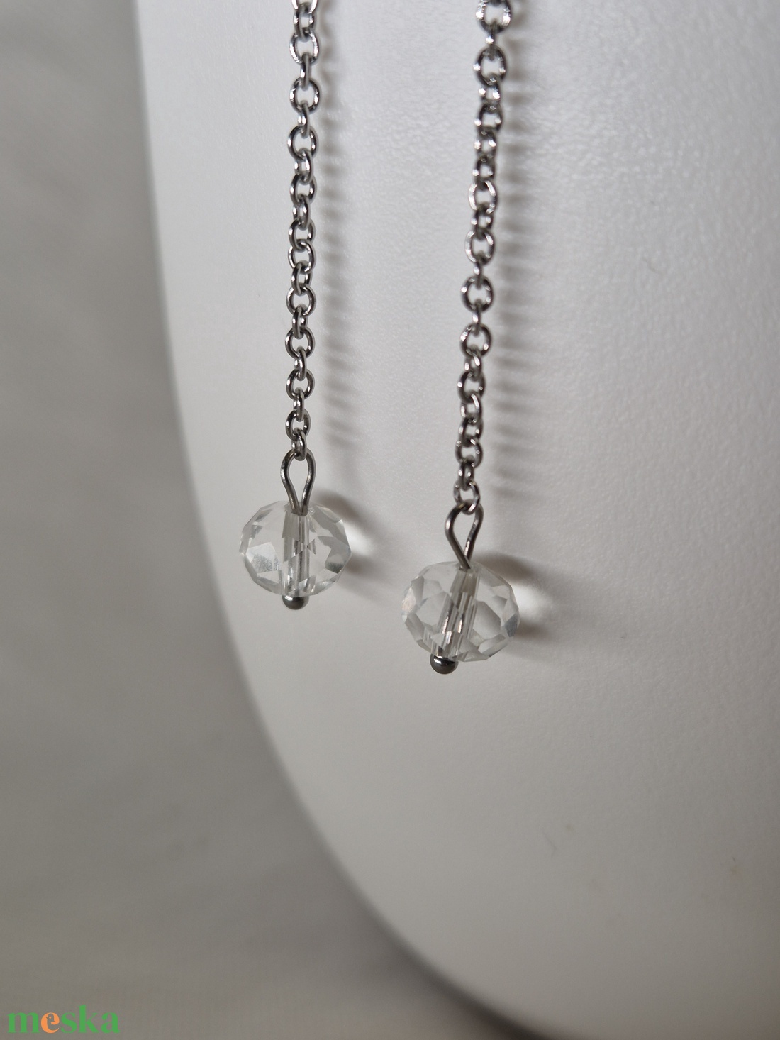 Kézzel készült nemesacél bedugós fülbevaló - ékszer - fülbevaló - lógó fülbevaló - Meska.hu