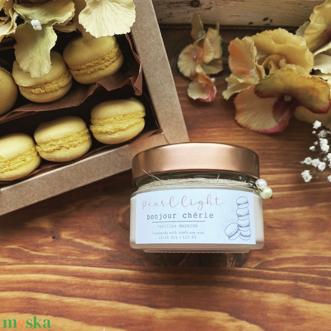 Vaníliás macaron szójagyertya CLASSIC - otthon & életmód - gyertya, illat, aroma - gyertya - Meska.hu
