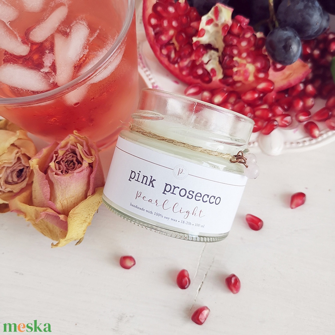 Pink Prosecco 100 ml - otthon & életmód - gyertya, illat, aroma - gyertya - Meska.hu