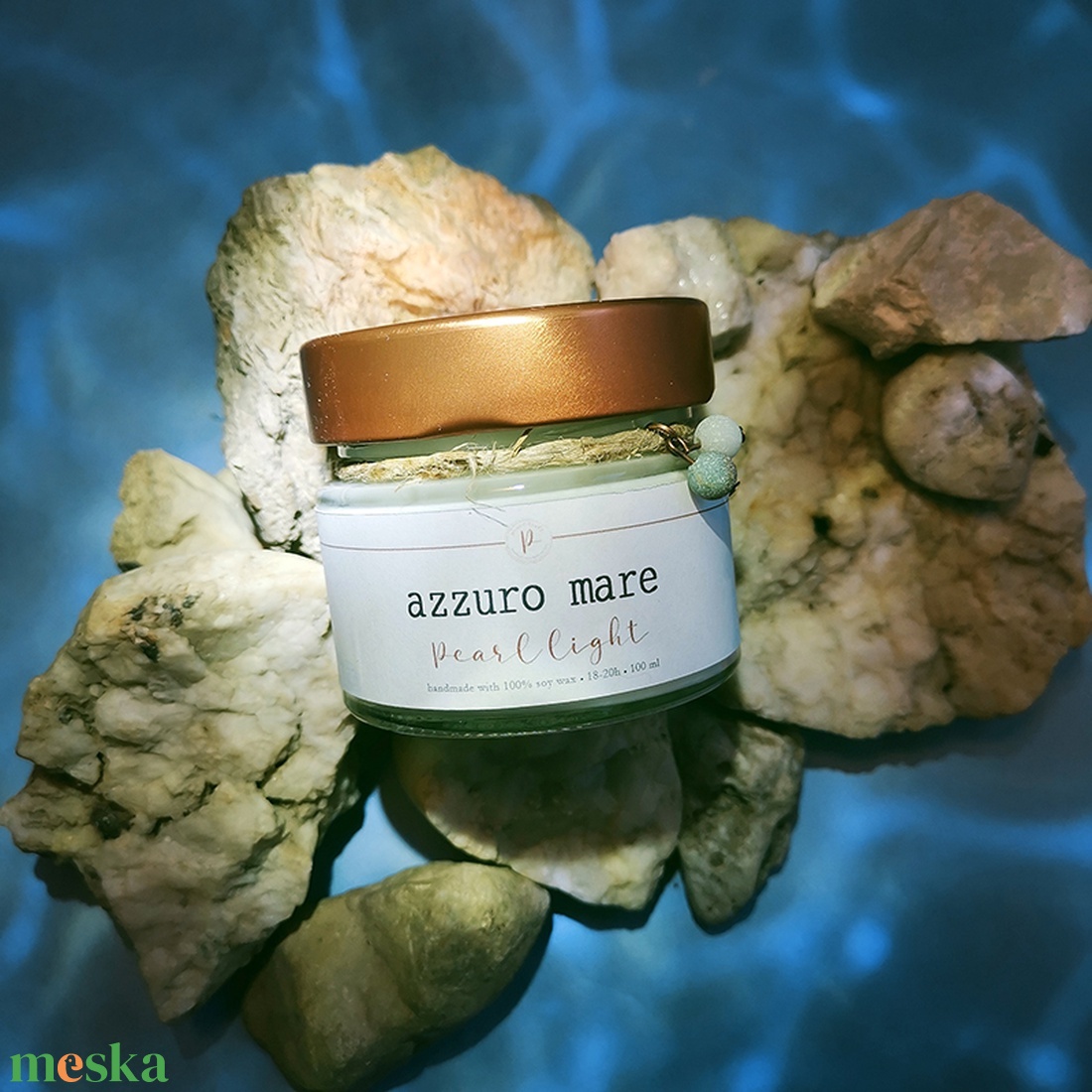 az Acqua di Gio illata - Azzuro Mare 100 ml - otthon & életmód - gyertya, illat, aroma - gyertya - Meska.hu