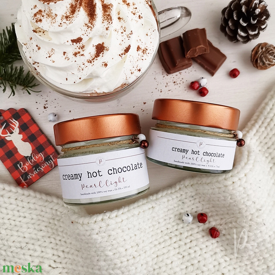 Creamy Hot Chocolate 100 ml - karácsony - karácsonyi lakásdekoráció - karácsonyi illatgyertya, mécses - Meska.hu