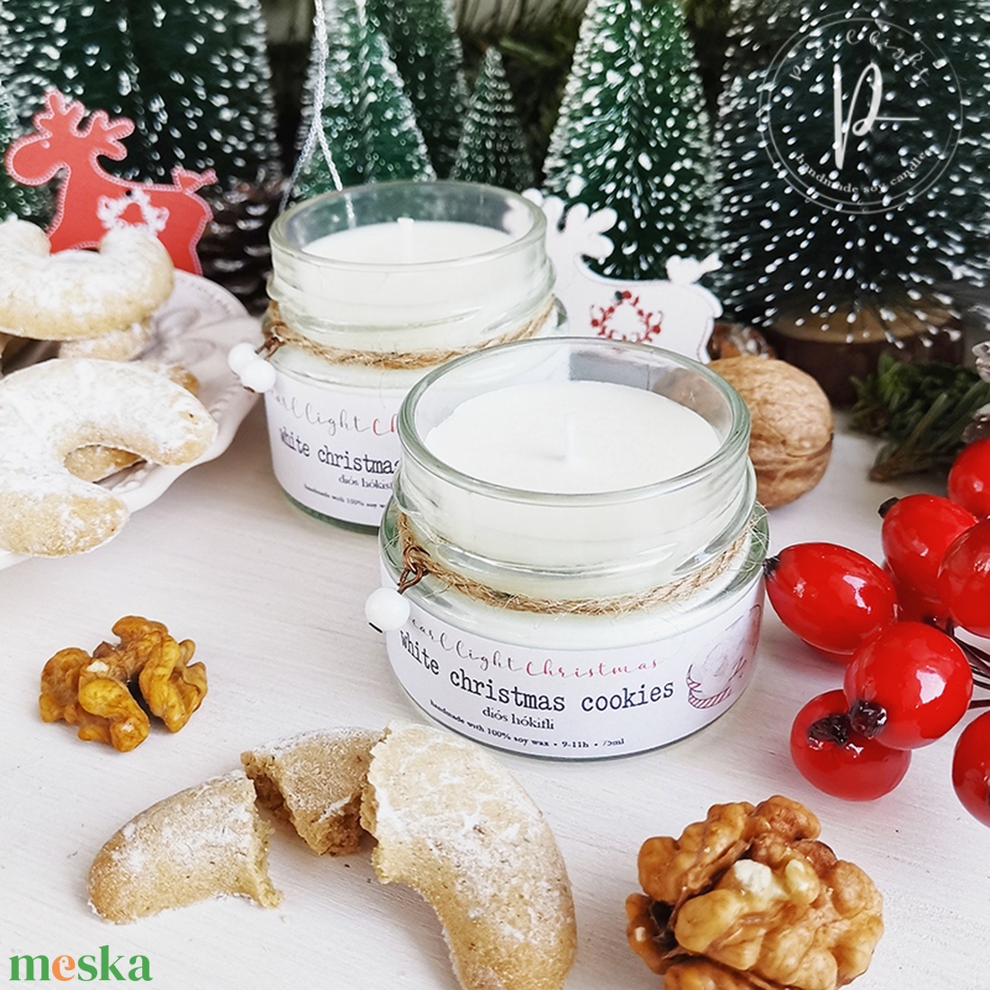 White Christmas Cookies 75 ml - karácsony - karácsonyi lakásdekoráció - karácsonyi illatgyertya, mécses - Meska.hu