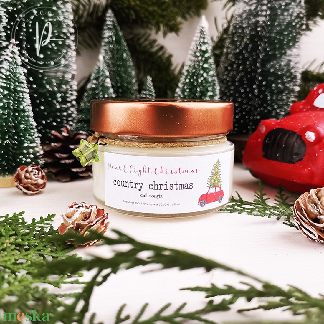 Country Christmas CLASSIC - karácsony - karácsonyi lakásdekoráció - karácsonyi illatgyertya, mécses - Meska.hu