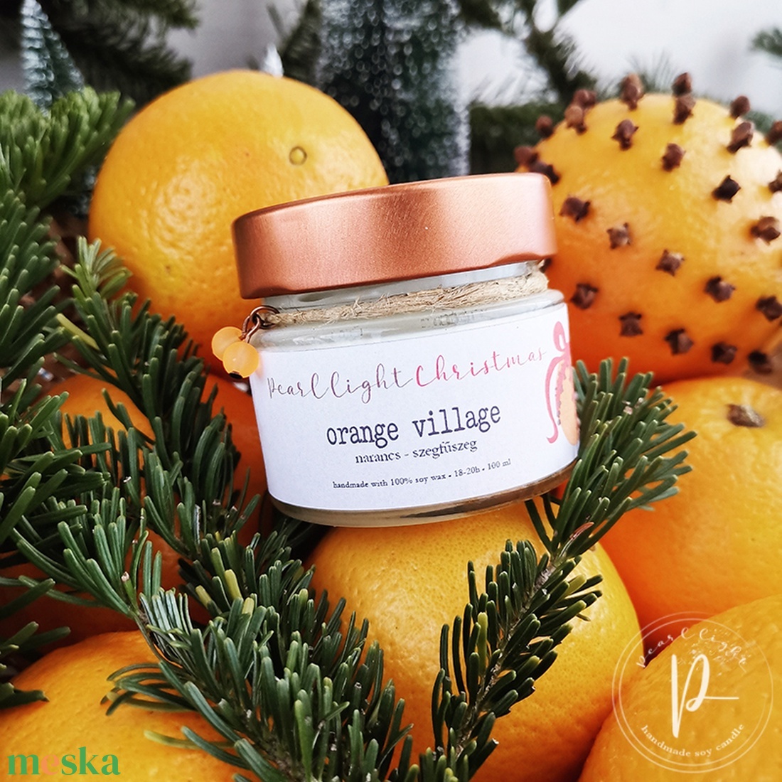 Orange Village 100 ml - karácsony - karácsonyi lakásdekoráció - karácsonyi illatgyertya, mécses - Meska.hu