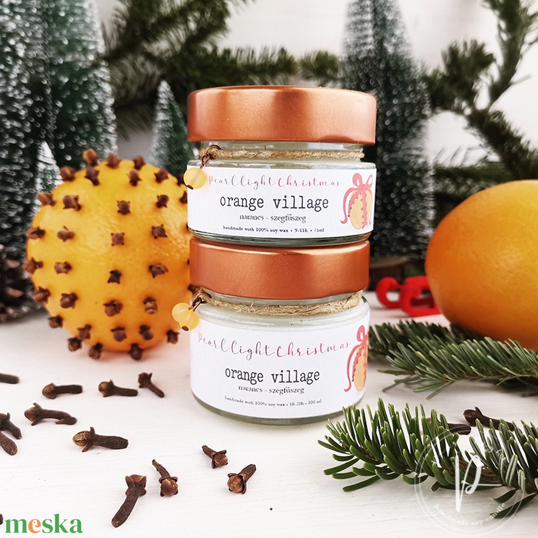 Orange Village 100 ml - karácsony - karácsonyi lakásdekoráció - karácsonyi illatgyertya, mécses - Meska.hu