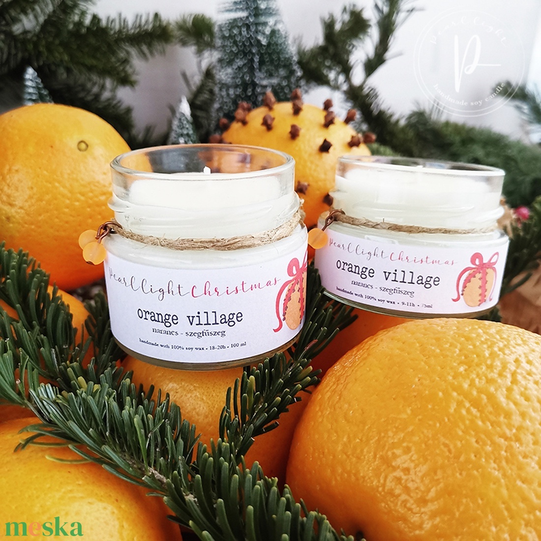 Orange Village 100 ml - karácsony - karácsonyi lakásdekoráció - karácsonyi illatgyertya, mécses - Meska.hu