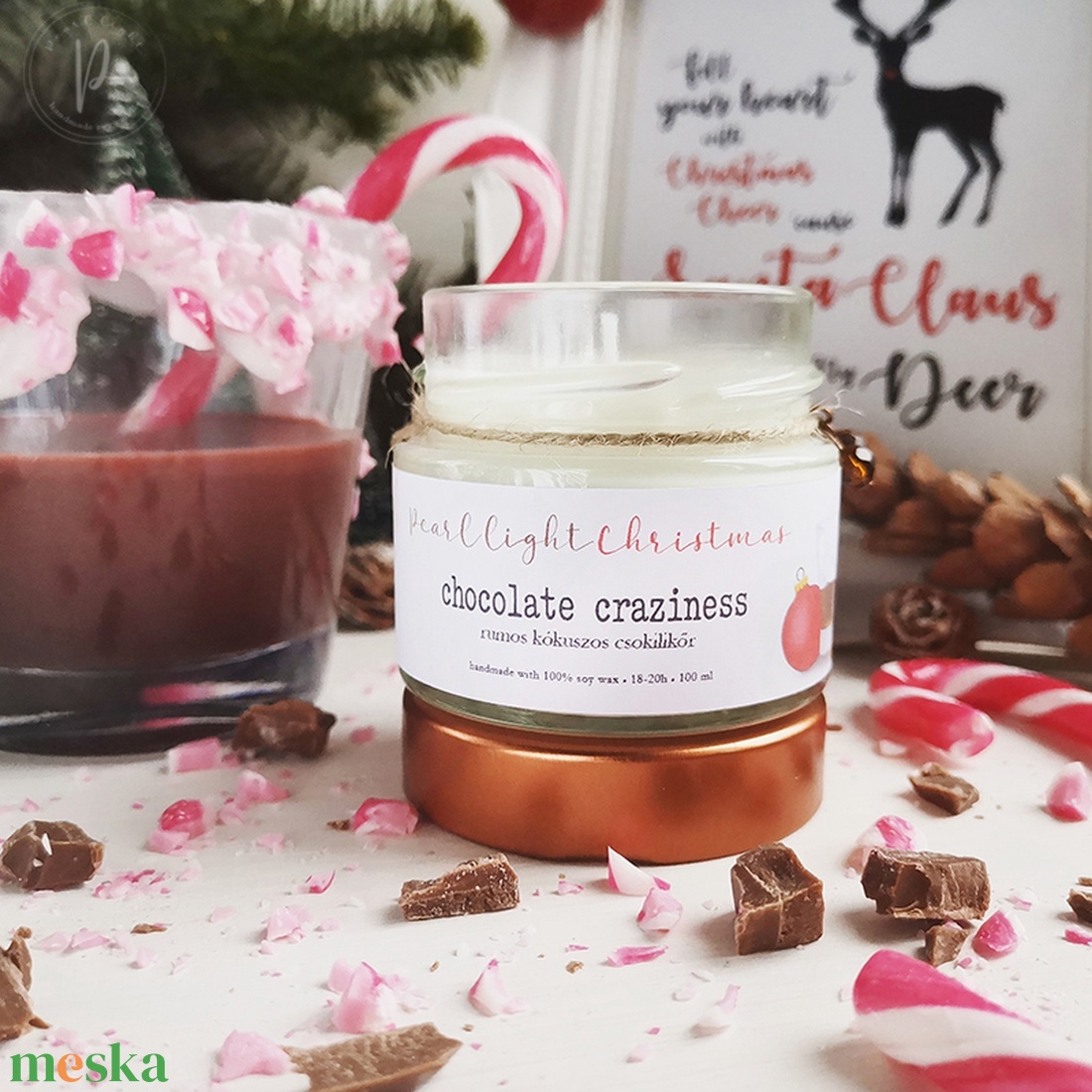Chocolate Craziness 100 ml - karácsony - karácsonyi lakásdekoráció - karácsonyi illatgyertya, mécses - Meska.hu