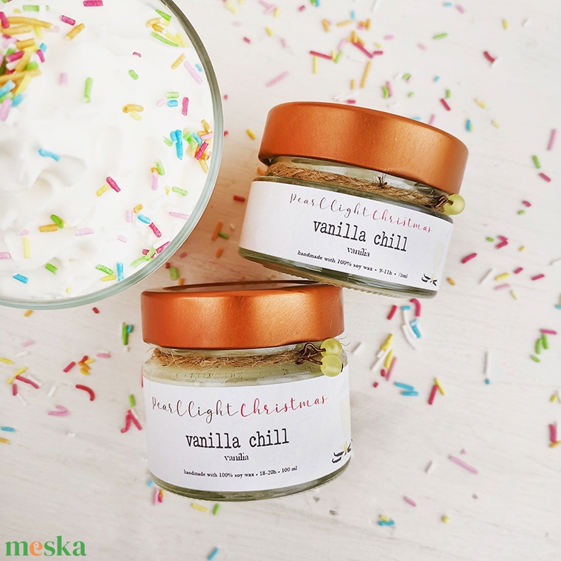 Vanilla Chill 100 ml - karácsony - karácsonyi lakásdekoráció - karácsonyi illatgyertya, mécses - Meska.hu