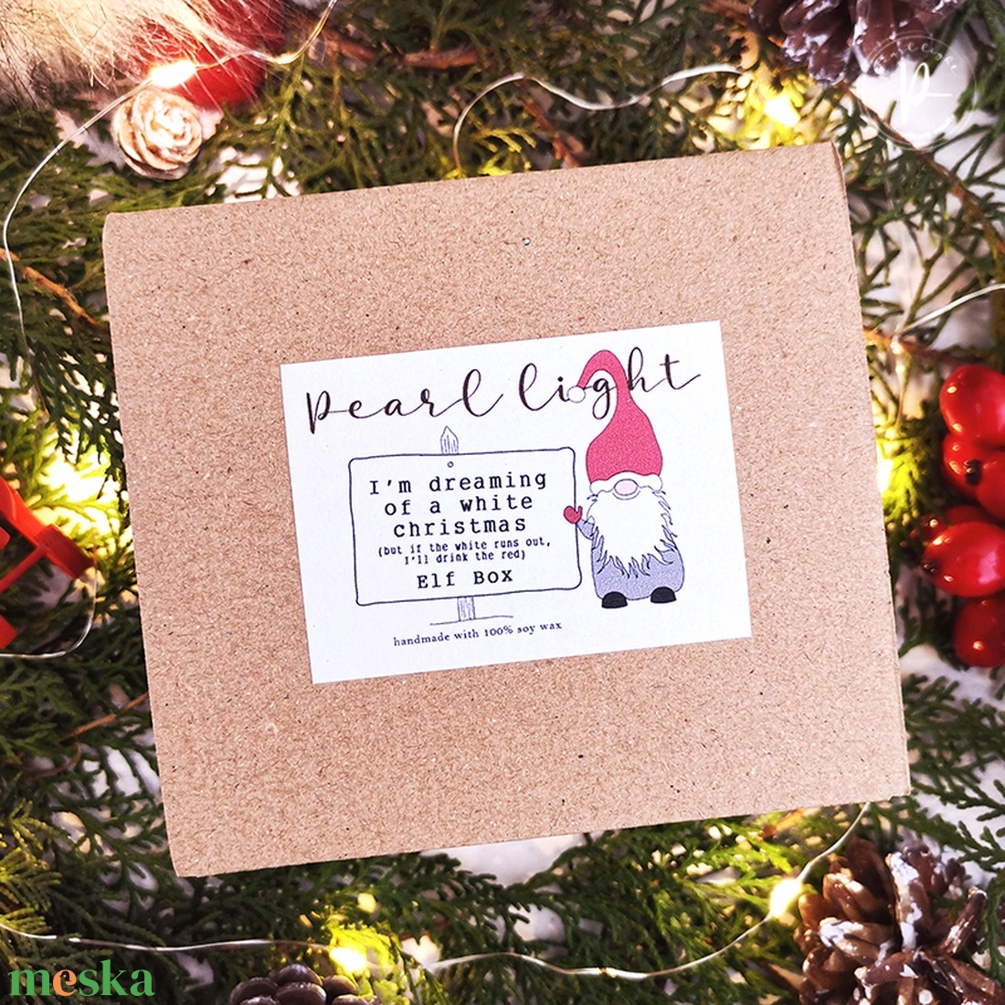 Elf Box VI. ajándékcsomag - karácsony - karácsonyi lakásdekoráció - karácsonyi illatgyertya, mécses - Meska.hu
