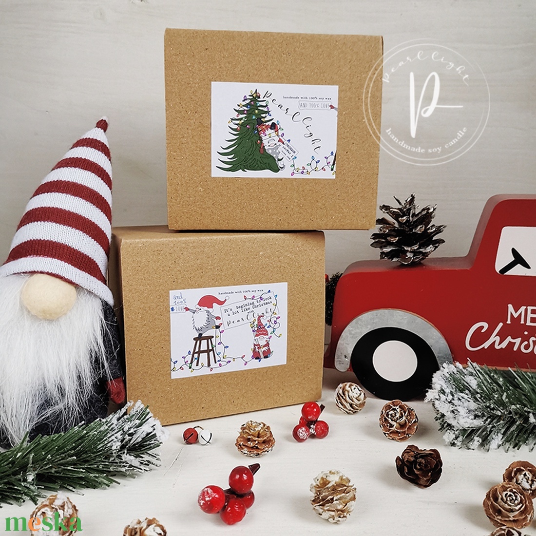 Elf Box VII. ajándékcsomag - karácsony - karácsonyi lakásdekoráció - karácsonyi illatgyertya, mécses - Meska.hu
