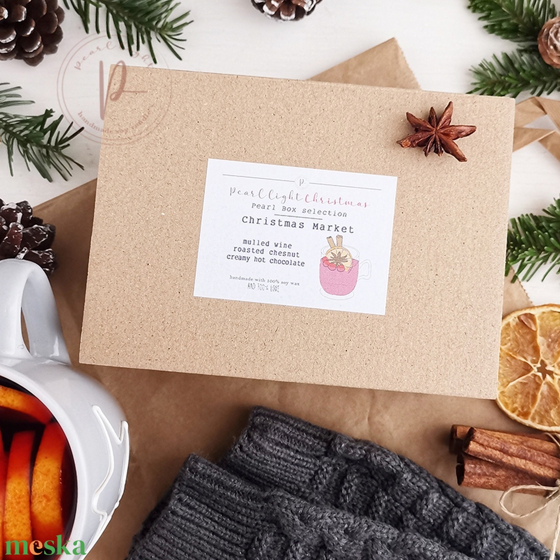 CHRISTMAS MARKET Pearl Box+ - karácsony - karácsonyi lakásdekoráció - karácsonyi illatgyertya, mécses - Meska.hu