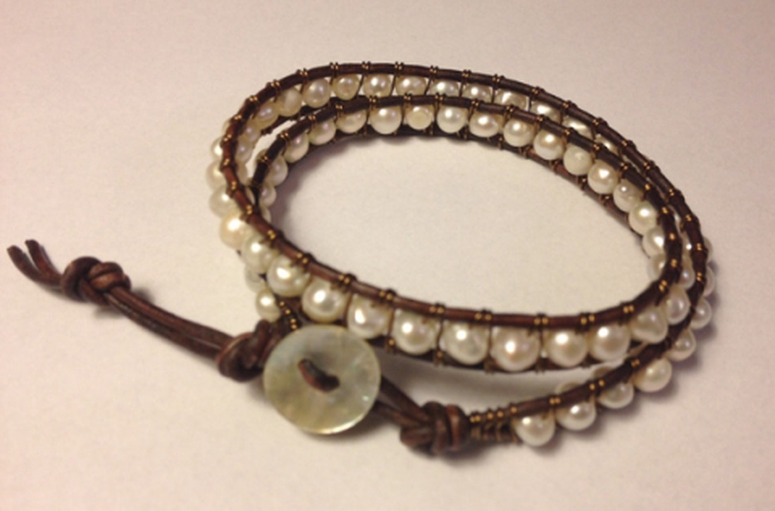 Fehér édesvizi gyöngy karkötő -  - Meska.hu