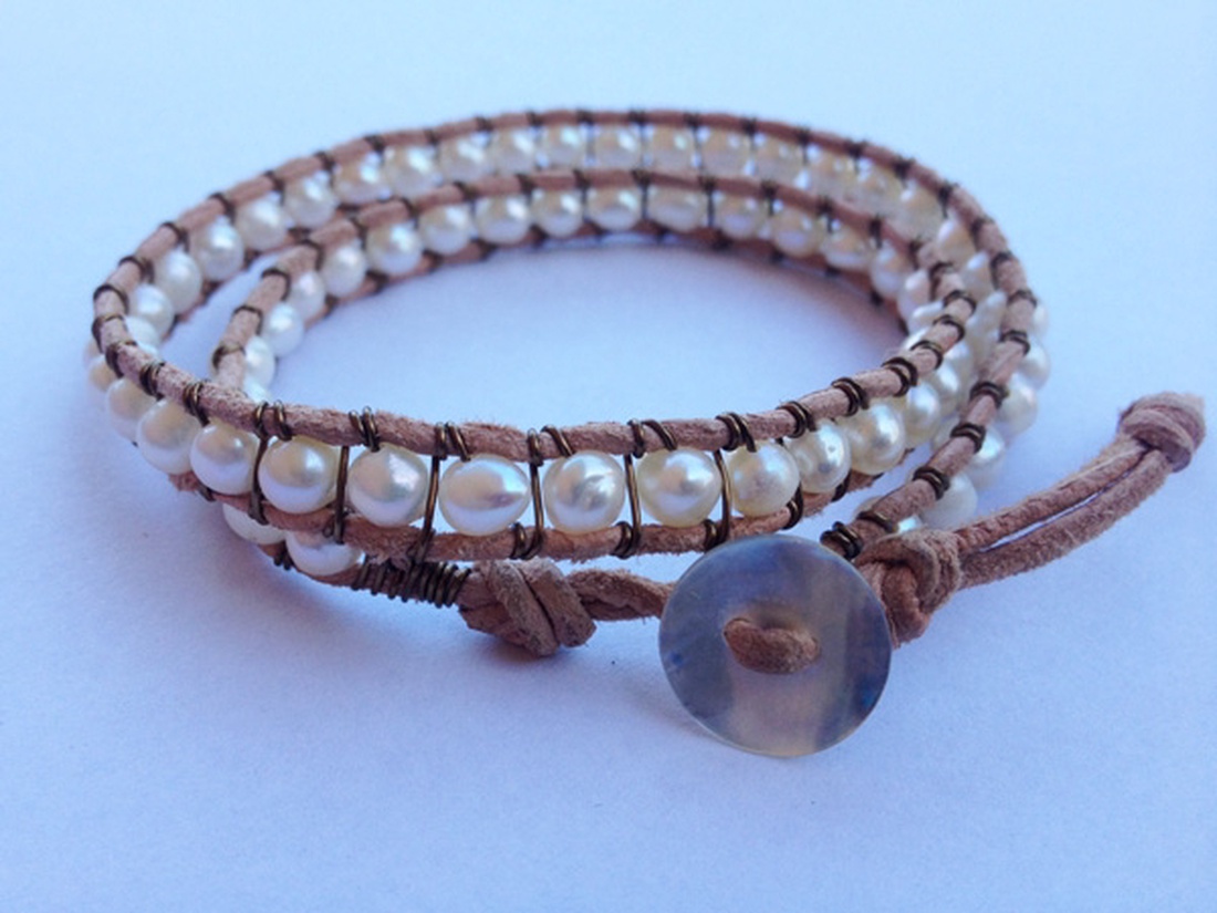 Fehér édesvizi gyöngy karkötő -  - Meska.hu