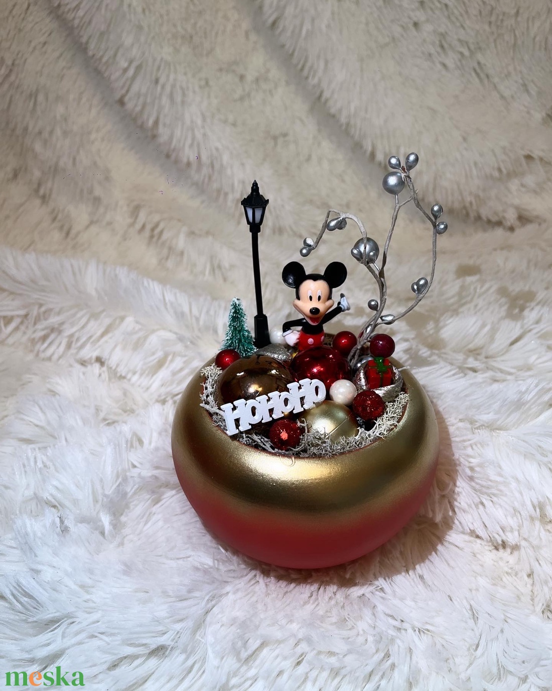 Disney mickey egér. Karácsonyi asztaldísz - karácsony - adventi díszek - adventi koszorú - Meska.hu