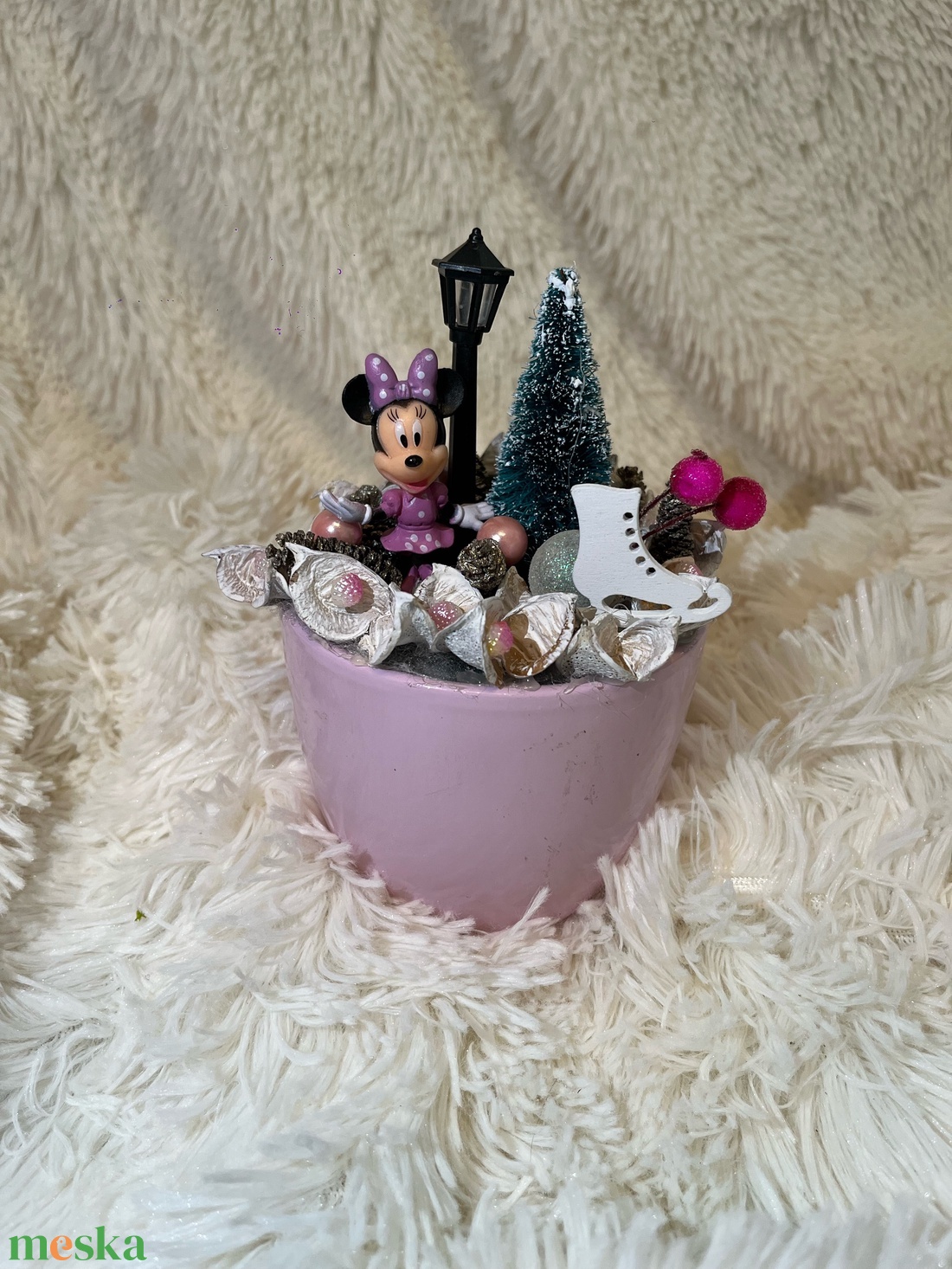 disney Minnie egér  karácsonyi asztaldísz - karácsony - adventi díszek - adventi koszorú - Meska.hu