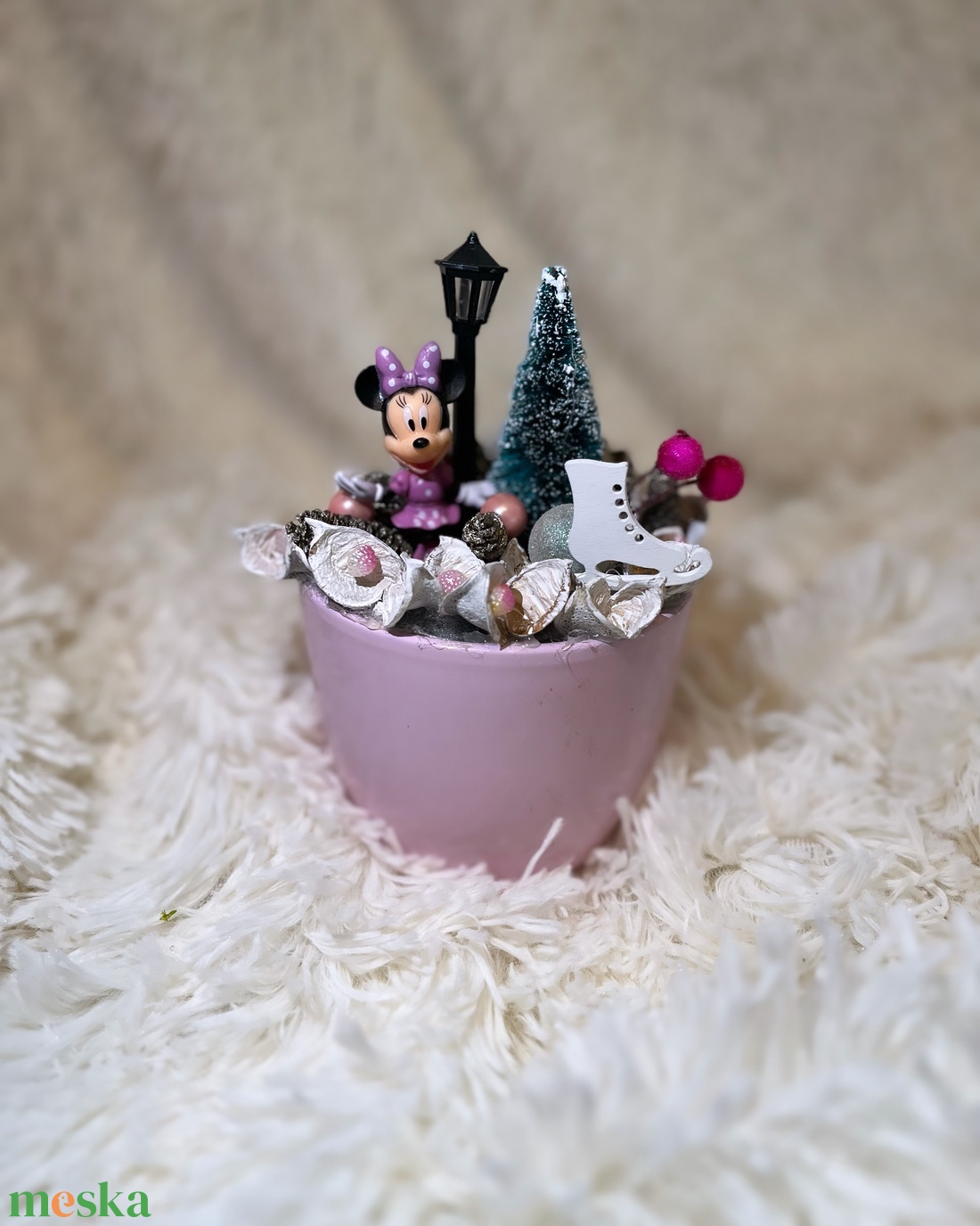 disney Minnie egér  karácsonyi asztaldísz - karácsony - adventi díszek - adventi koszorú - Meska.hu