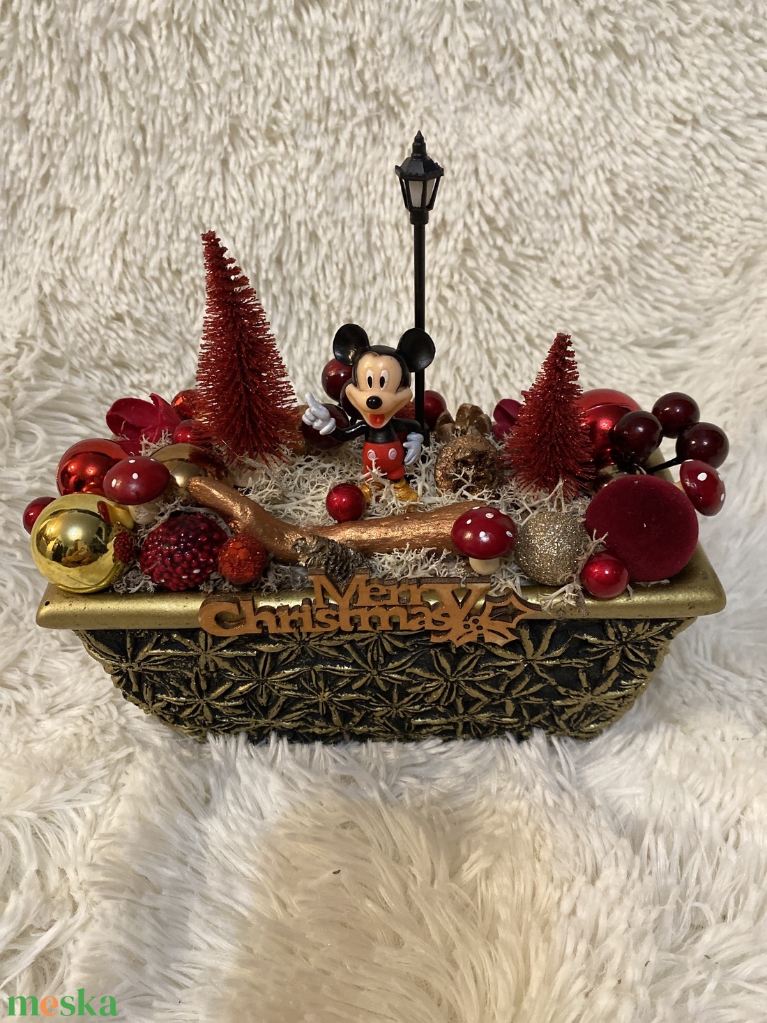 mickey egér. Karácsonyi asztaldísz - karácsony - adventi díszek - adventi koszorú - Meska.hu