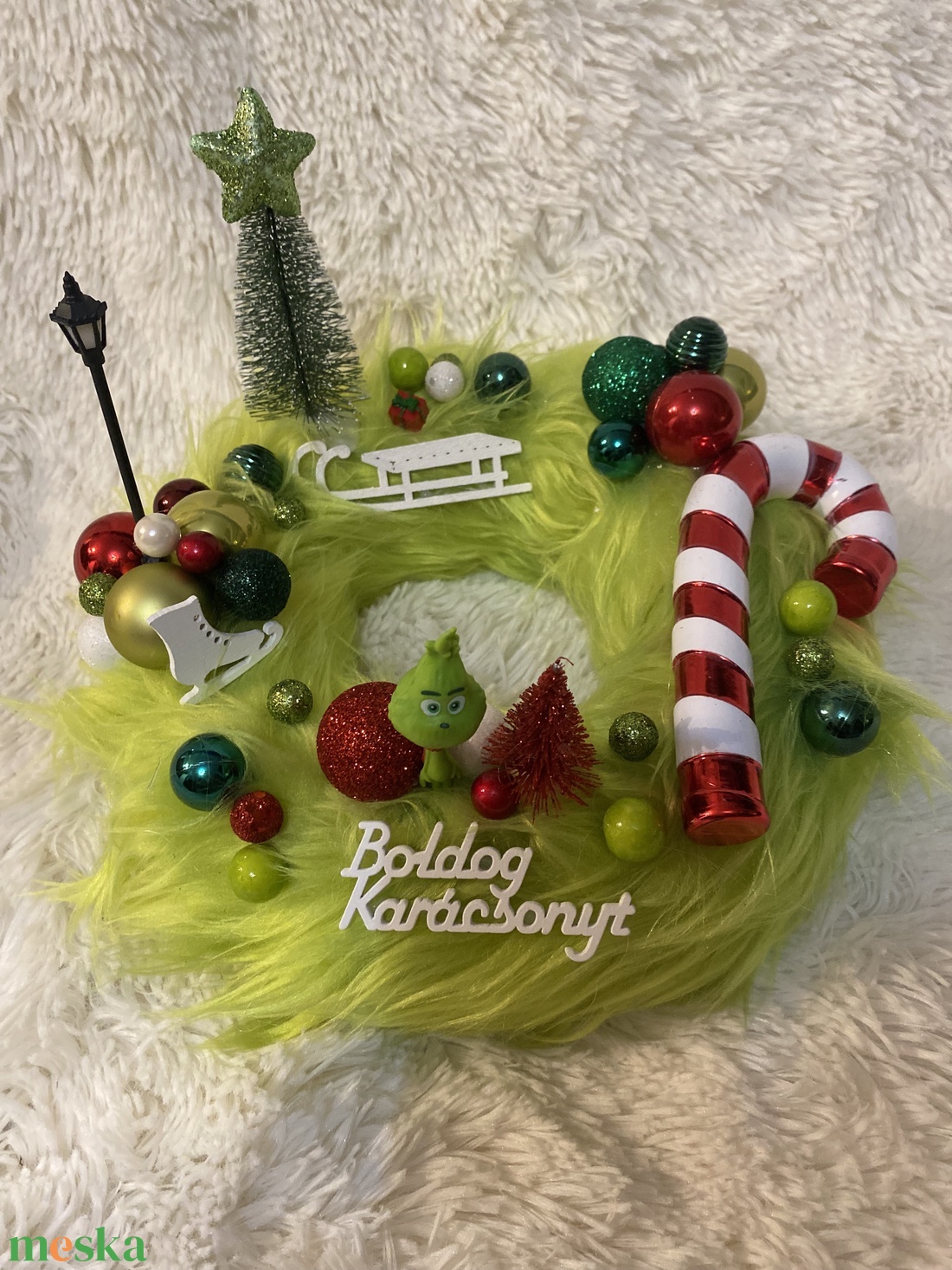 Grincs Karácsonyi asztaldísz ,koszorú - karácsony - adventi díszek - adventi koszorú - Meska.hu Grincs Karácsonyi asztaldísz ,koszorú - karácsony - adventi díszek - adventi koszorú - Meska.hu
