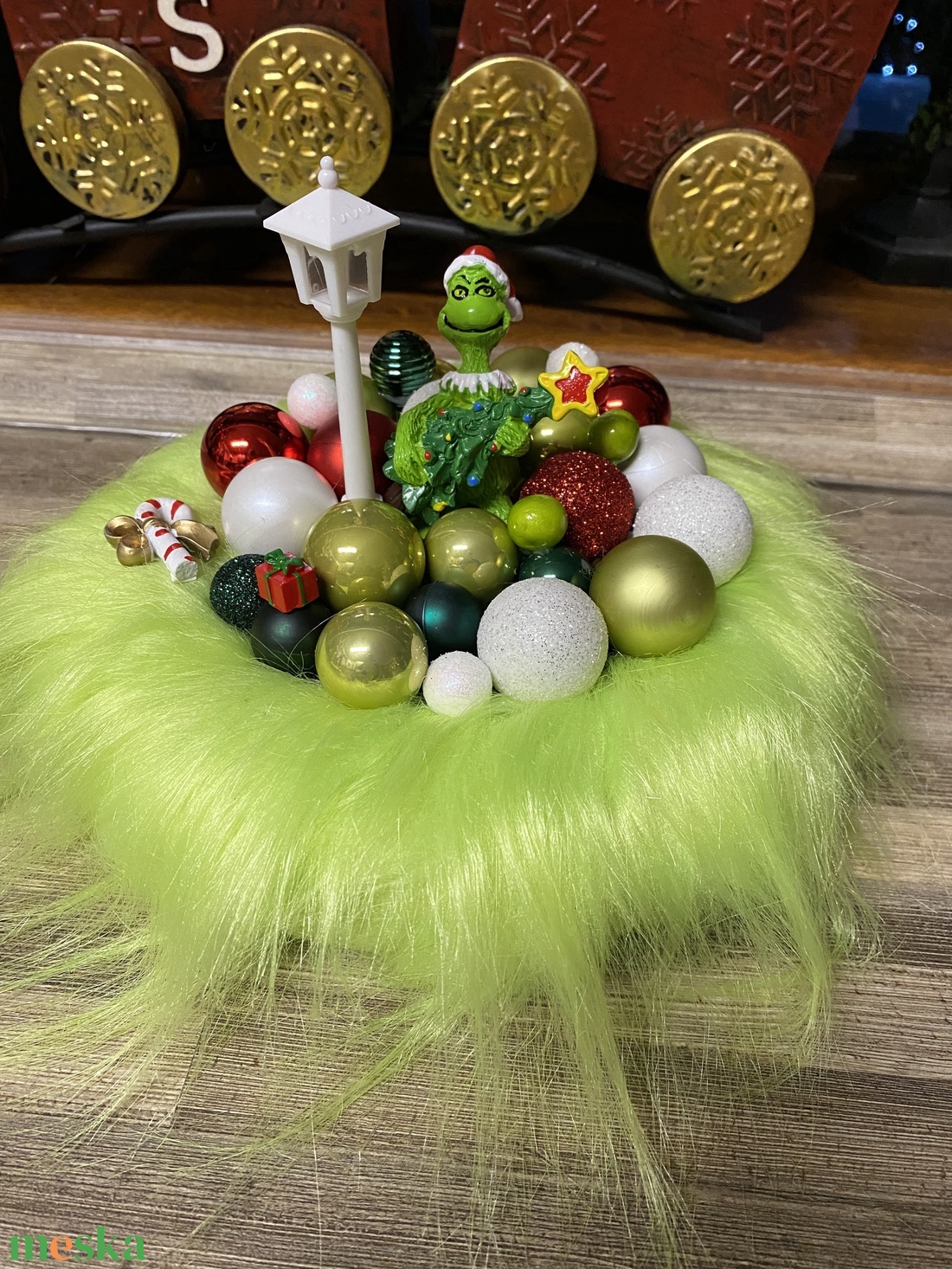 Grincs karácsonyi koszorú asztaldísz - karácsony - adventi díszek - adventi koszorú - Meska.hu Grincs karácsonyi koszorú asztaldísz - karácsony - adventi díszek - adventi koszorú - Meska.hu