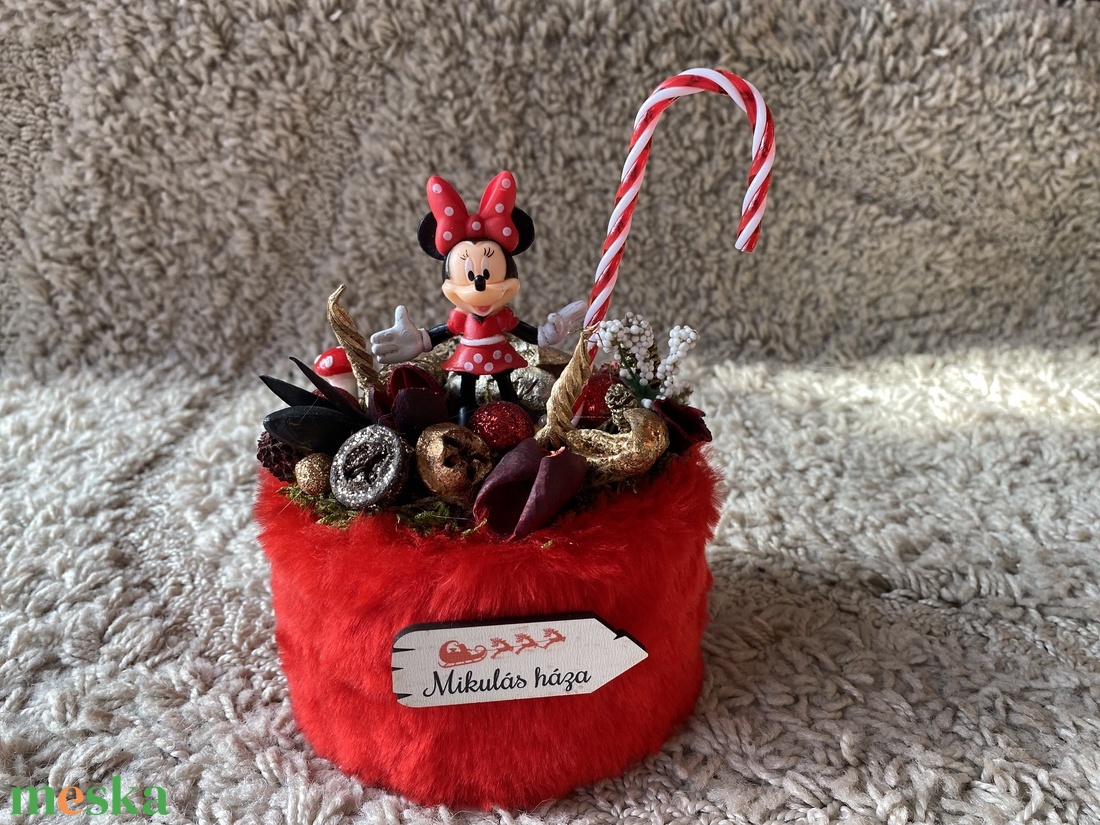 Disney Minnie Egér karácsonyi asztal disz  - karácsony - karácsonyi lakásdekoráció - karácsonyfadíszek - Meska.hu