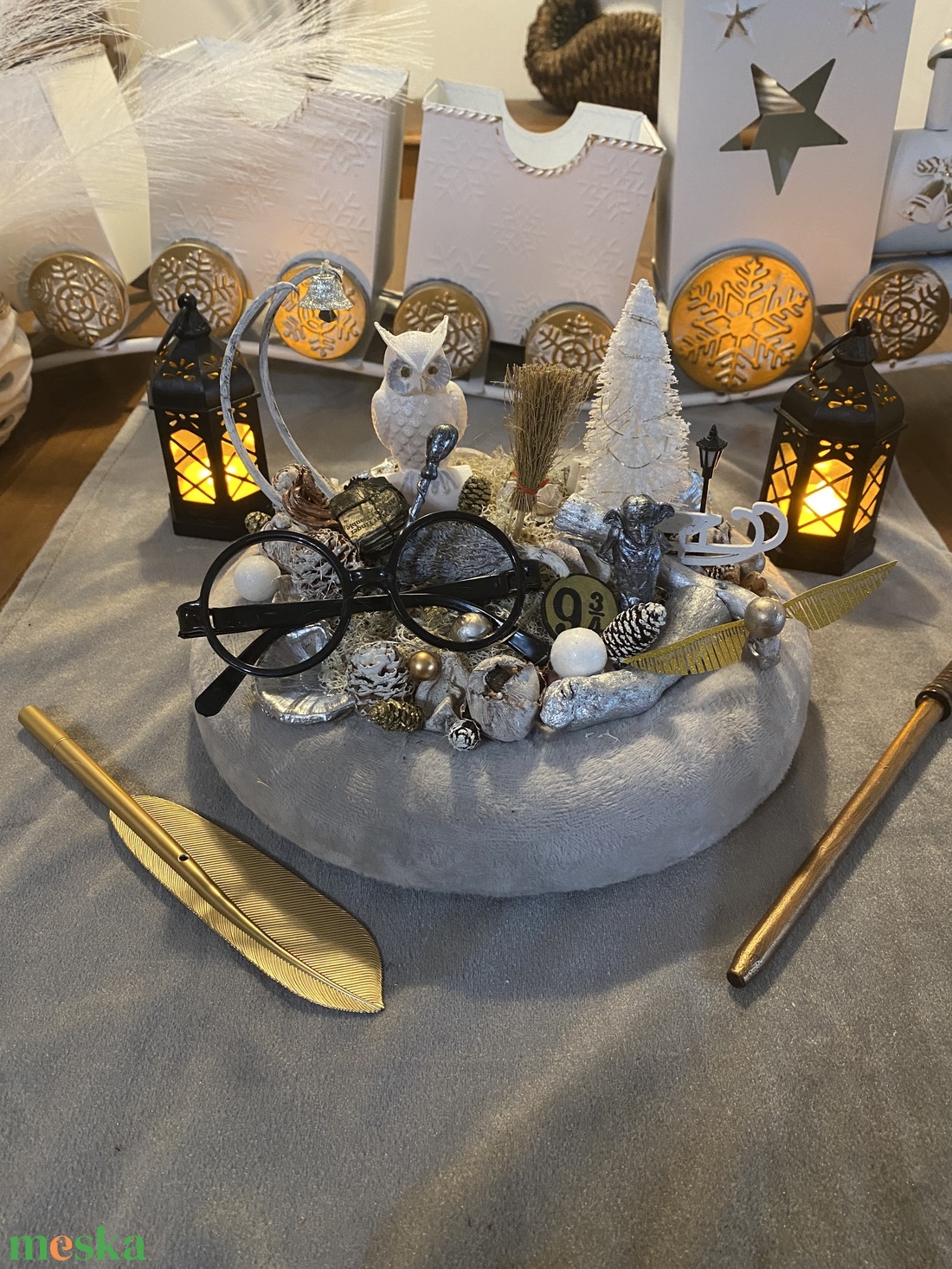Harry Potter karácsonyi asztal disz  - karácsony - karácsonyi lakásdekoráció - karácsonyfadíszek - Meska.hu