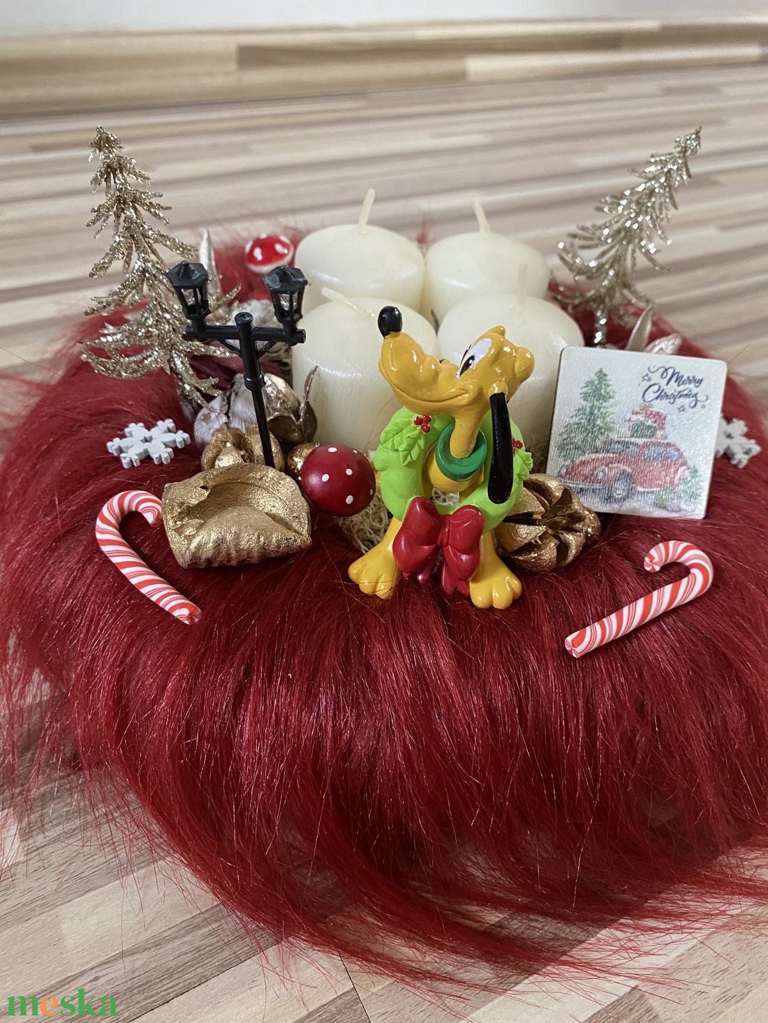 Disney Plútó karácsonyi advent koszorú - karácsony - karácsonyi lakásdekoráció - karácsonyfadíszek - Meska.hu