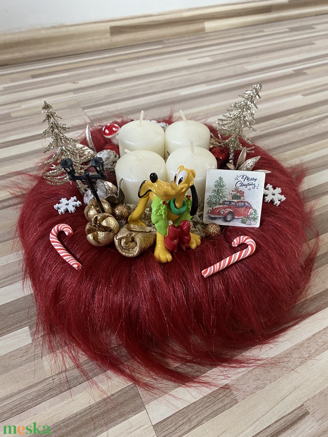 Disney Plútó karácsonyi advent koszorú - karácsony - karácsonyi lakásdekoráció - karácsonyfadíszek - Meska.hu