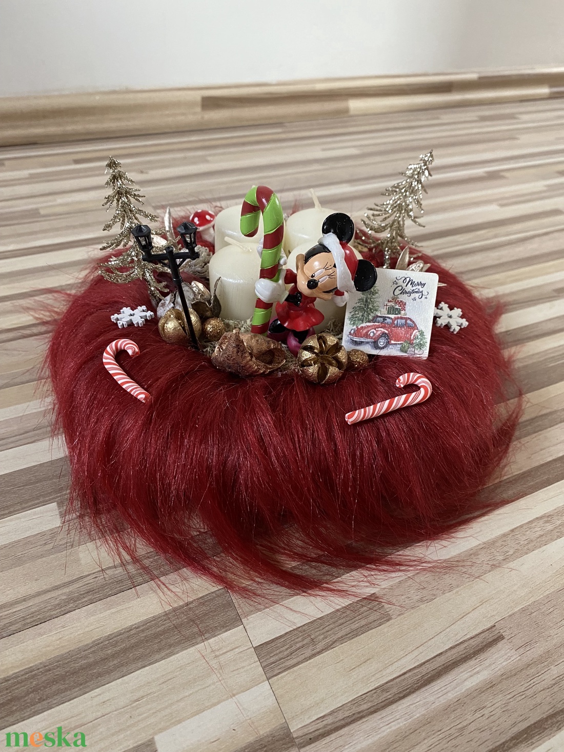 Disney Minnie  egér karácsonyi advent koszorú - karácsony - karácsonyi lakásdekoráció - karácsonyfadíszek - Meska.hu