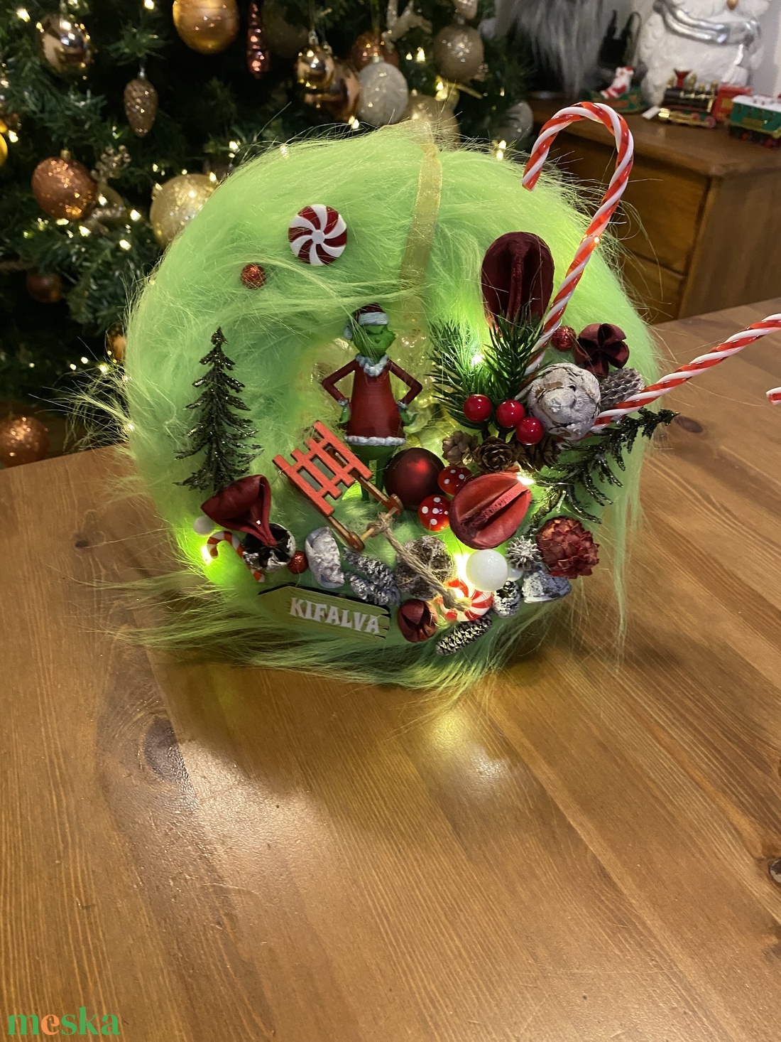 Grincs karácsonyi asztal disz és kopogtató - karácsony - adventi díszek - adventi asztaldísz - Meska.hu Grincs karácsonyi asztal disz és kopogtató - karácsony - adventi díszek - adventi asztaldísz - Meska.hu