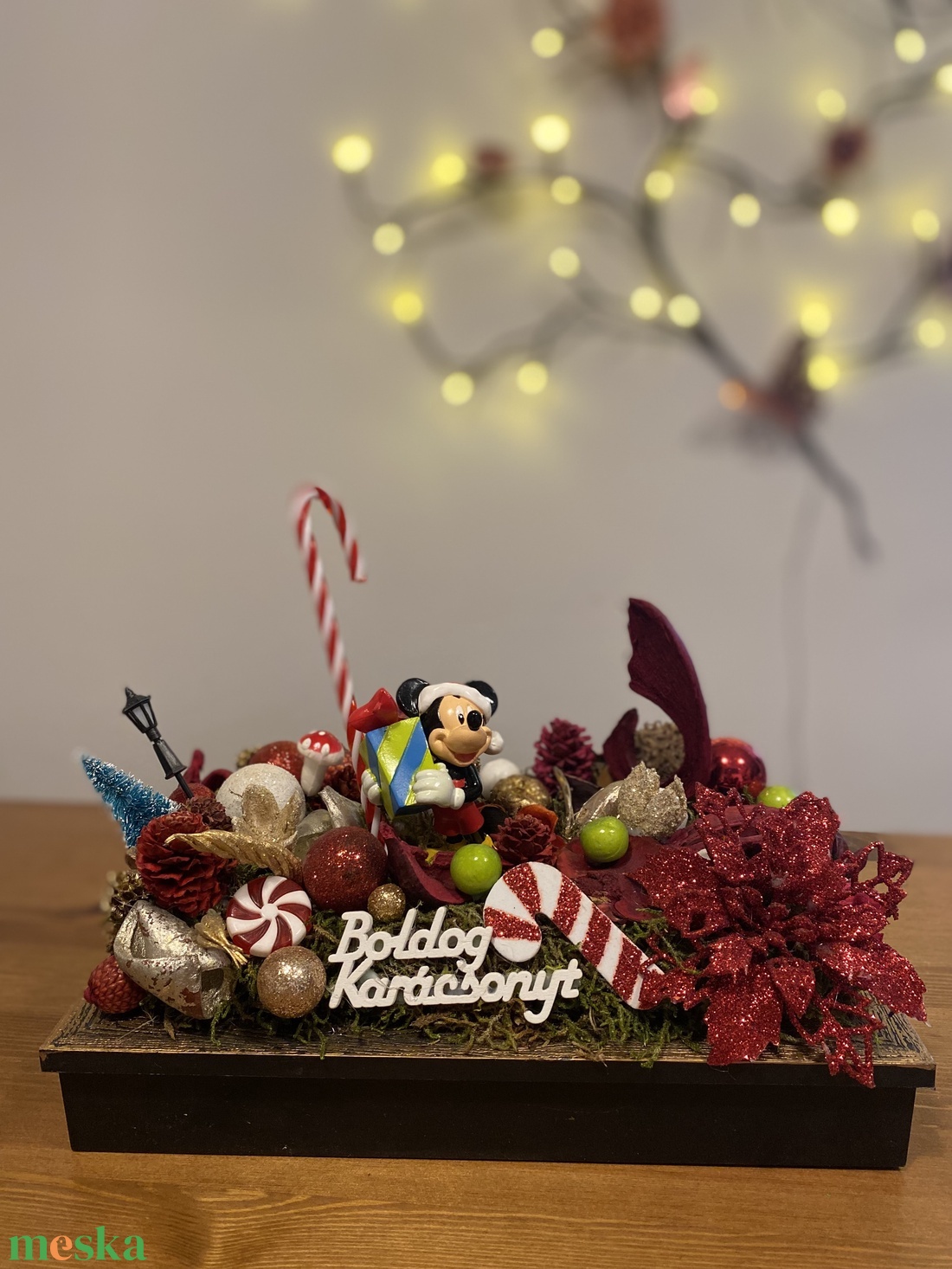 Disney Mickey  karácsonyi asztaldísz - karácsony - adventi díszek - adventi koszorú - Meska.hu