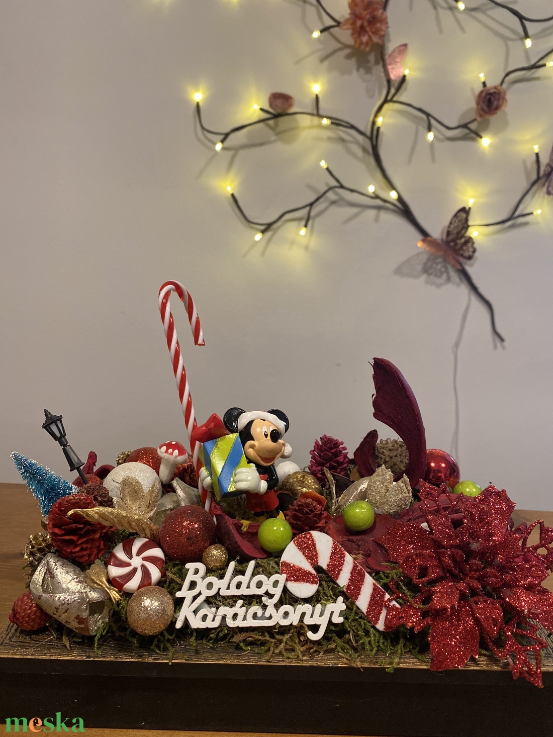 Disney Mickey  karácsonyi asztaldísz - karácsony - adventi díszek - adventi koszorú - Meska.hu
