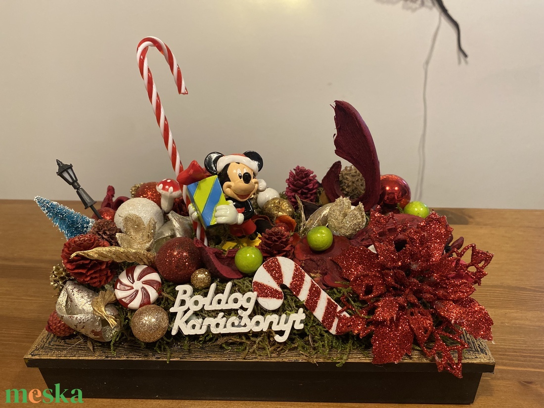Disney Mickey  karácsonyi asztaldísz - karácsony - adventi díszek - adventi koszorú - Meska.hu