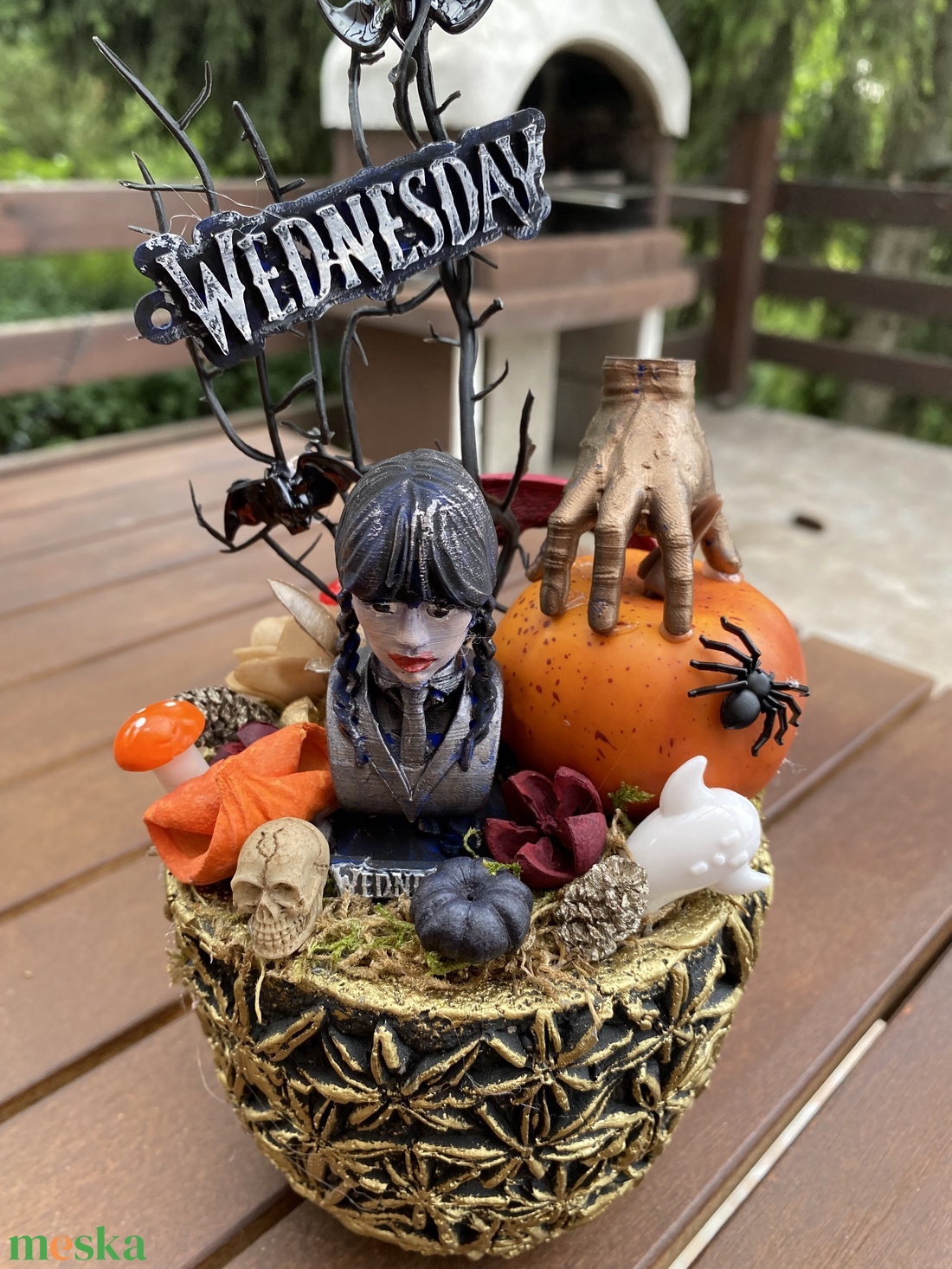 Wednesday  Halloween őszi asztal disz  - otthon & életmód - dekoráció - halloween - halloweeni ajtódíszek és ablakdíszek - Meska.hu