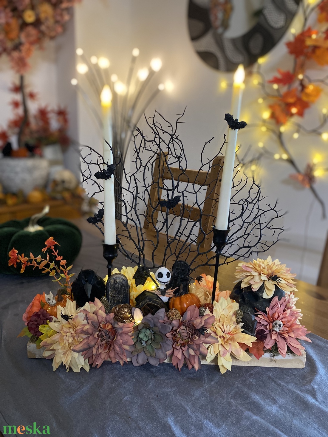 Jack Skellington halloween őszi asztaldísz - otthon & életmód - dekoráció - asztal és polc dekoráció - asztaldísz - Meska.hu