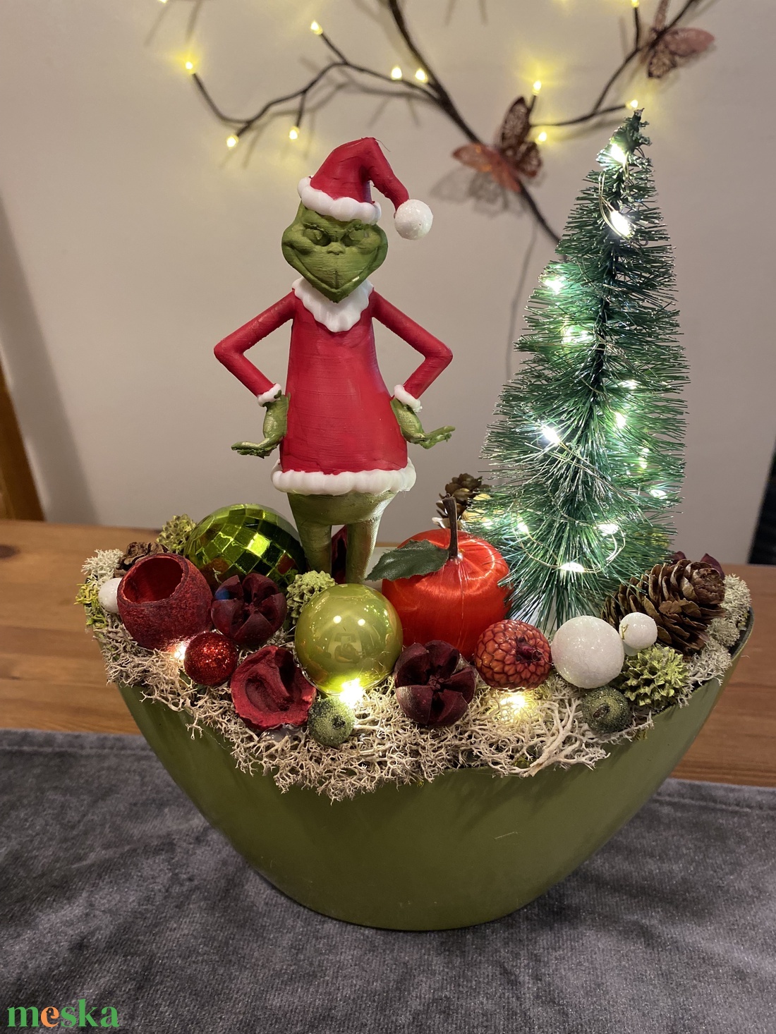 Grincs karácsonyi asztaldísz - karácsony - adventi díszek - adventi asztaldísz - Meska.hu