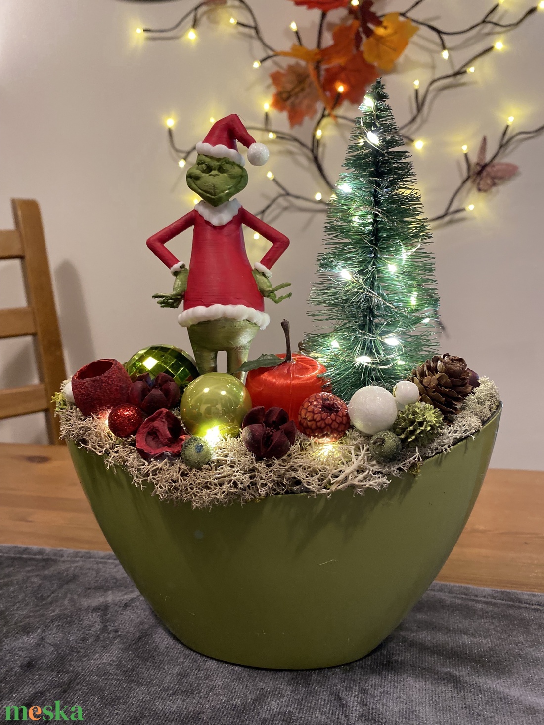 Grincs karácsonyi asztaldísz - karácsony - adventi díszek - adventi asztaldísz - Meska.hu