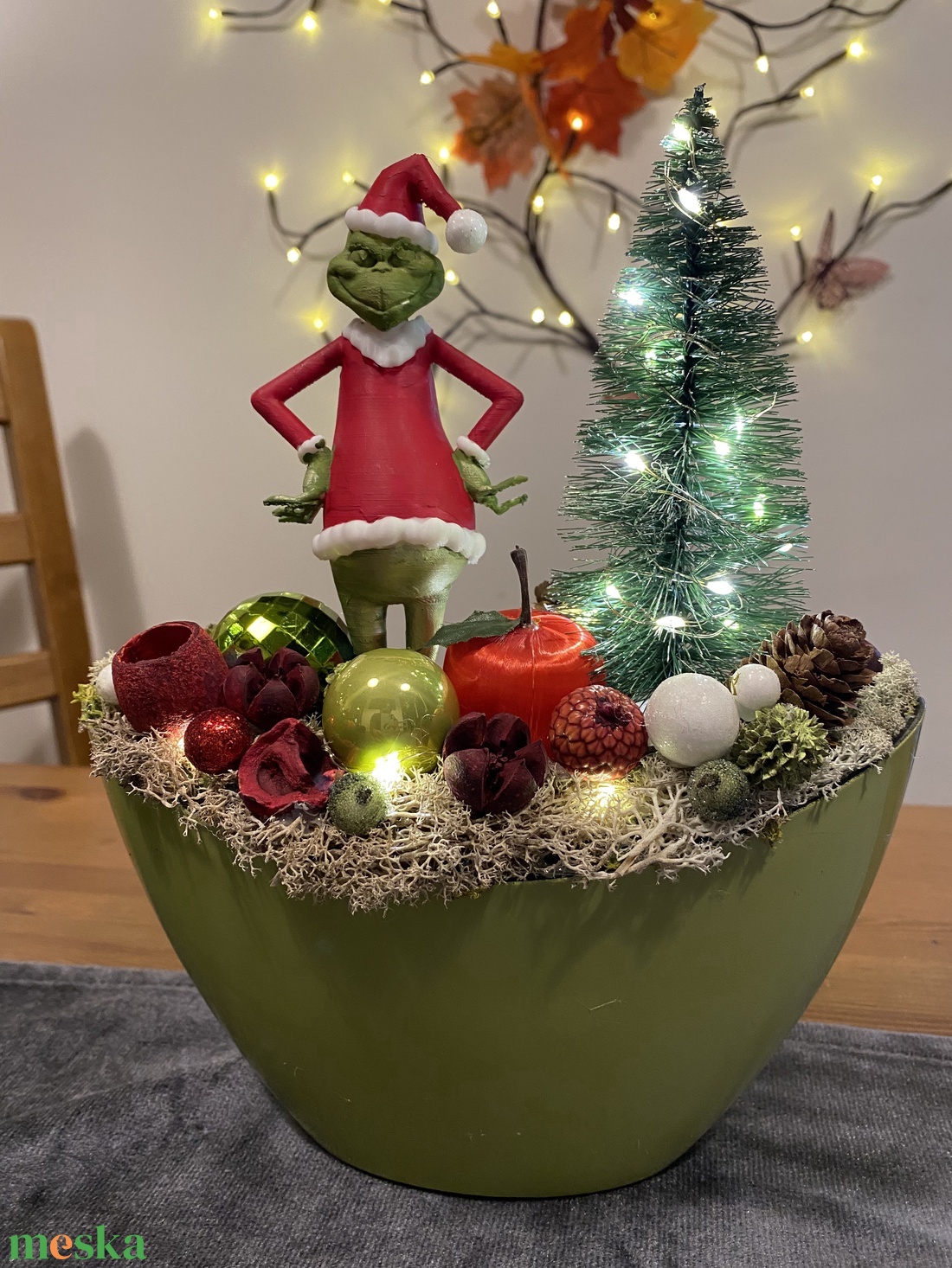 Grincs karácsonyi asztaldísz - karácsony - adventi díszek - adventi asztaldísz - Meska.hu