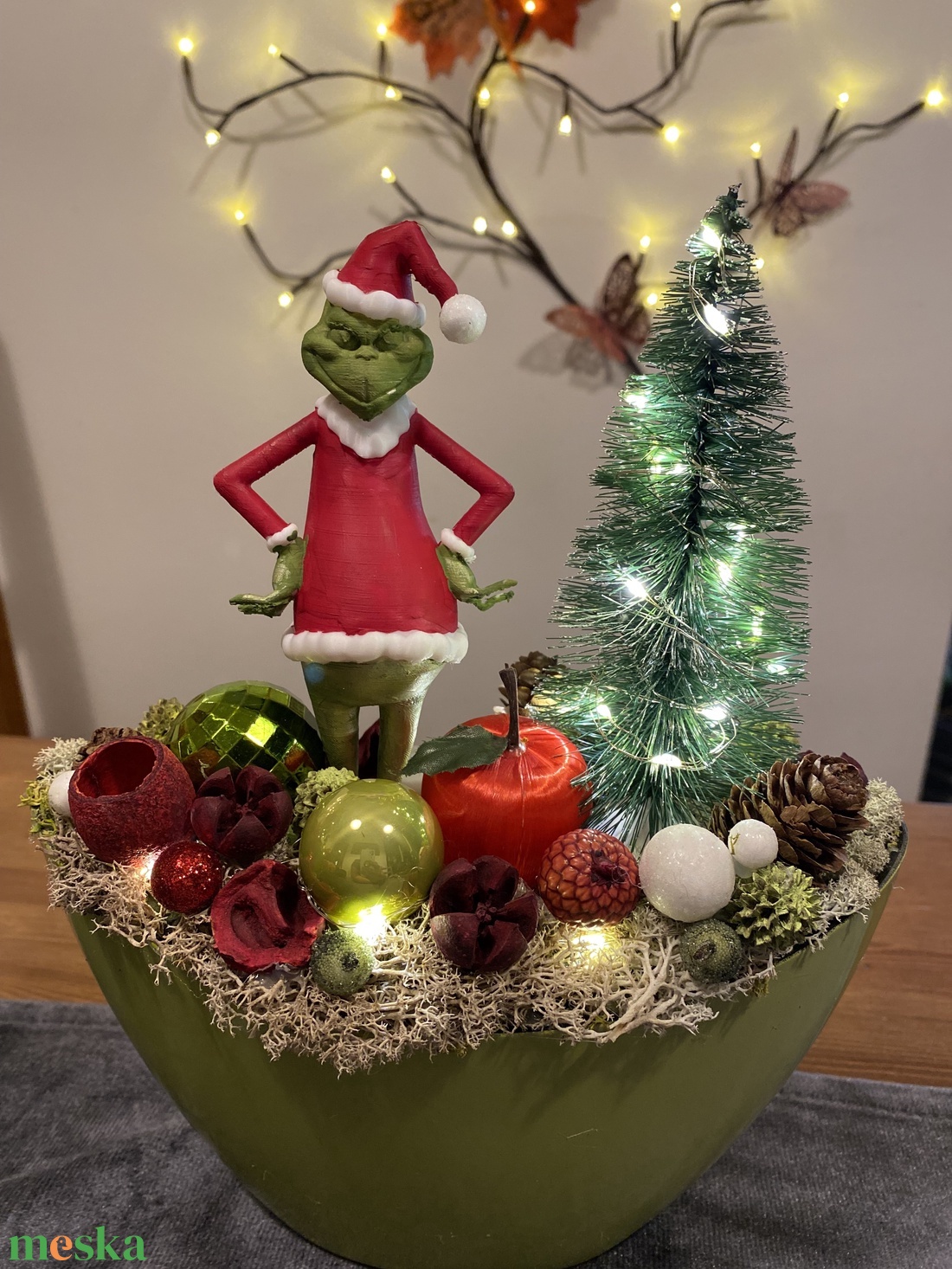 Grincs karácsonyi asztaldísz - karácsony - adventi díszek - adventi asztaldísz - Meska.hu