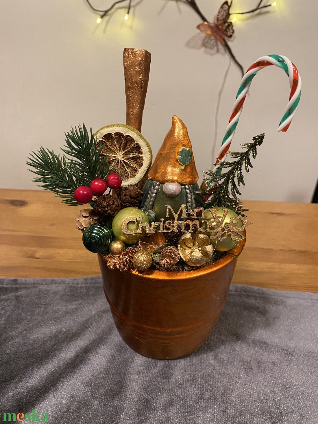 Karácsonyi asztal disz  - karácsony - karácsonyi lakásdekoráció - karácsonyi ajtódíszek - Meska.hu