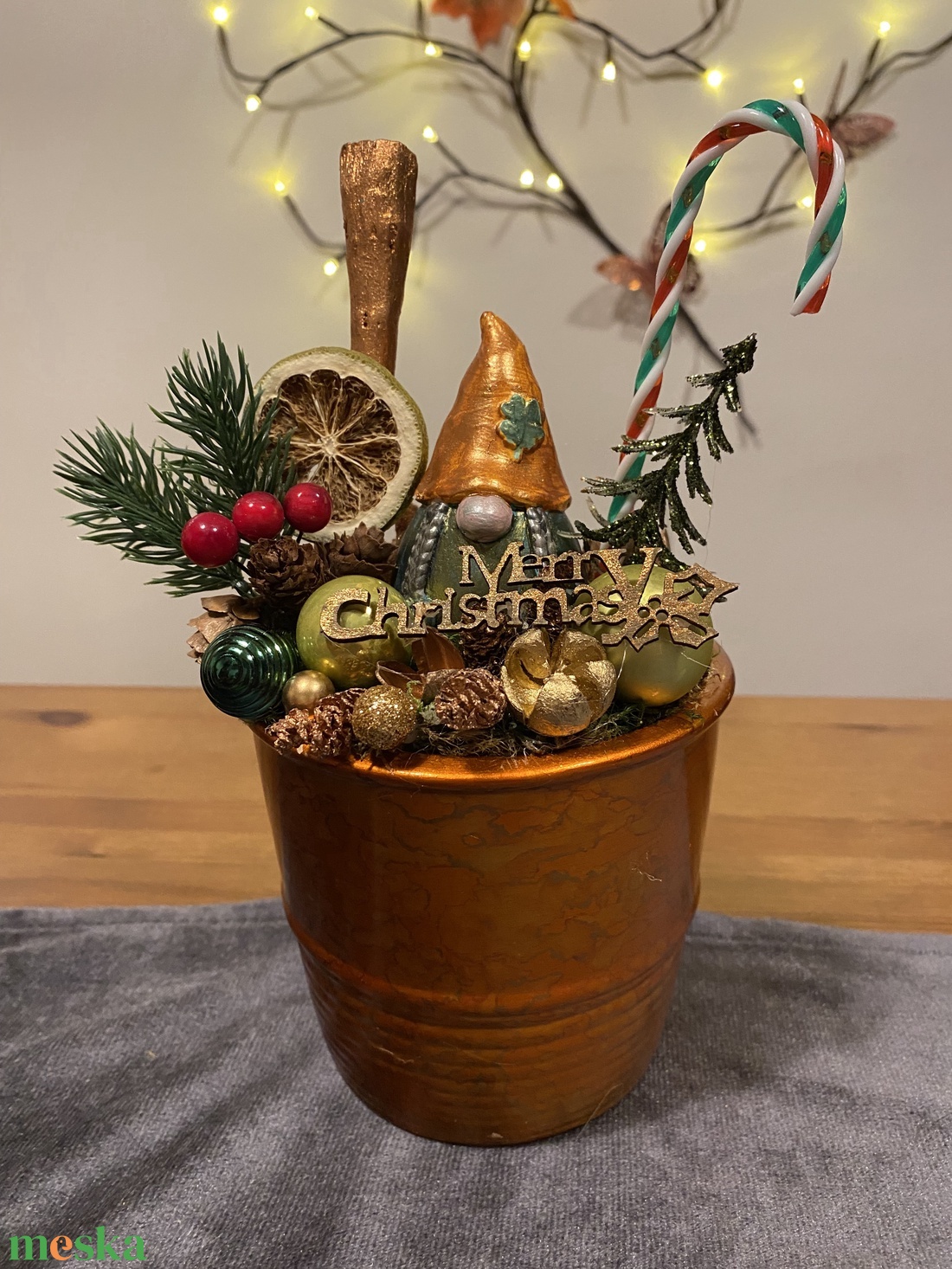 Karácsonyi asztal disz  - karácsony - karácsonyi lakásdekoráció - karácsonyi ajtódíszek - Meska.hu