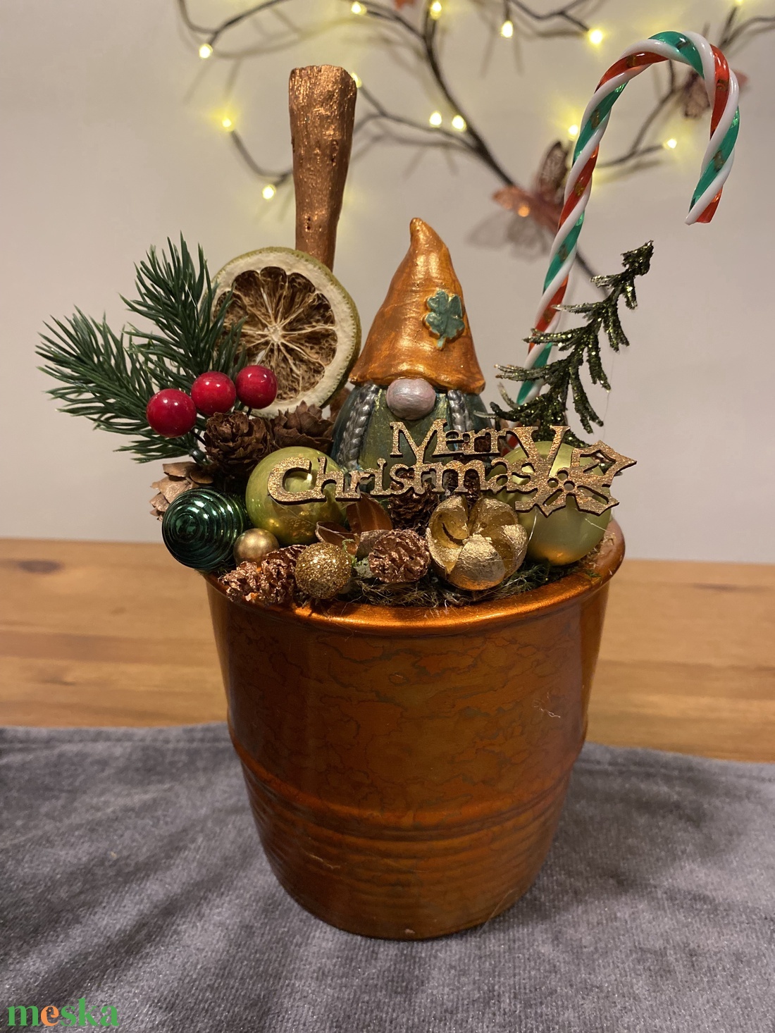 Karácsonyi asztal disz  - karácsony - karácsonyi lakásdekoráció - karácsonyi ajtódíszek - Meska.hu