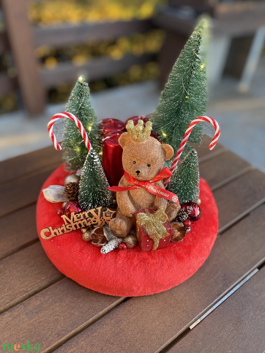  Karácsonyi macis  adventi disz  - karácsony - adventi díszek - adventi gyertyadíszek és koszorúdíszek - Meska.hu