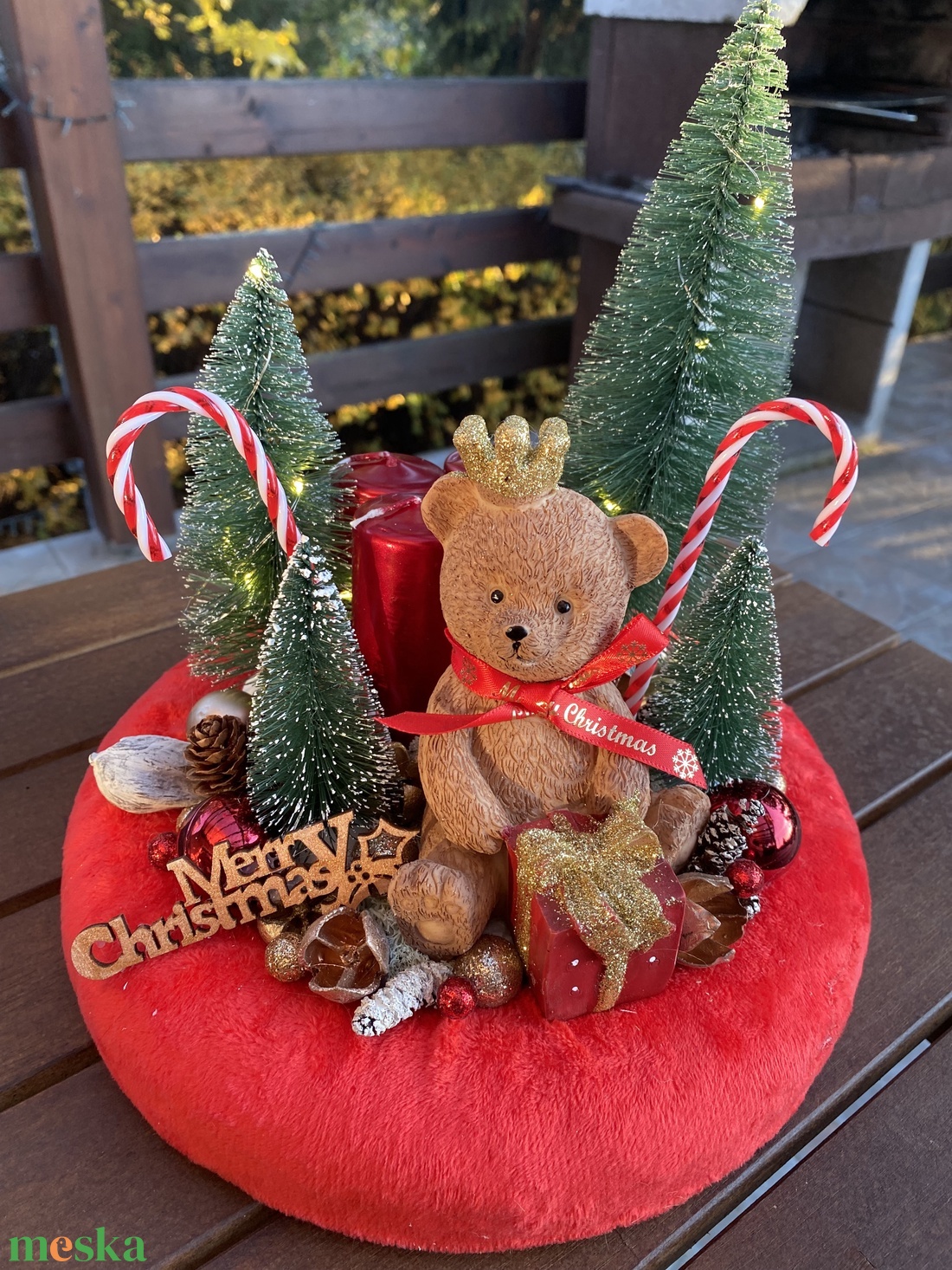  Karácsonyi macis  adventi disz  - karácsony - adventi díszek - adventi gyertyadíszek és koszorúdíszek - Meska.hu